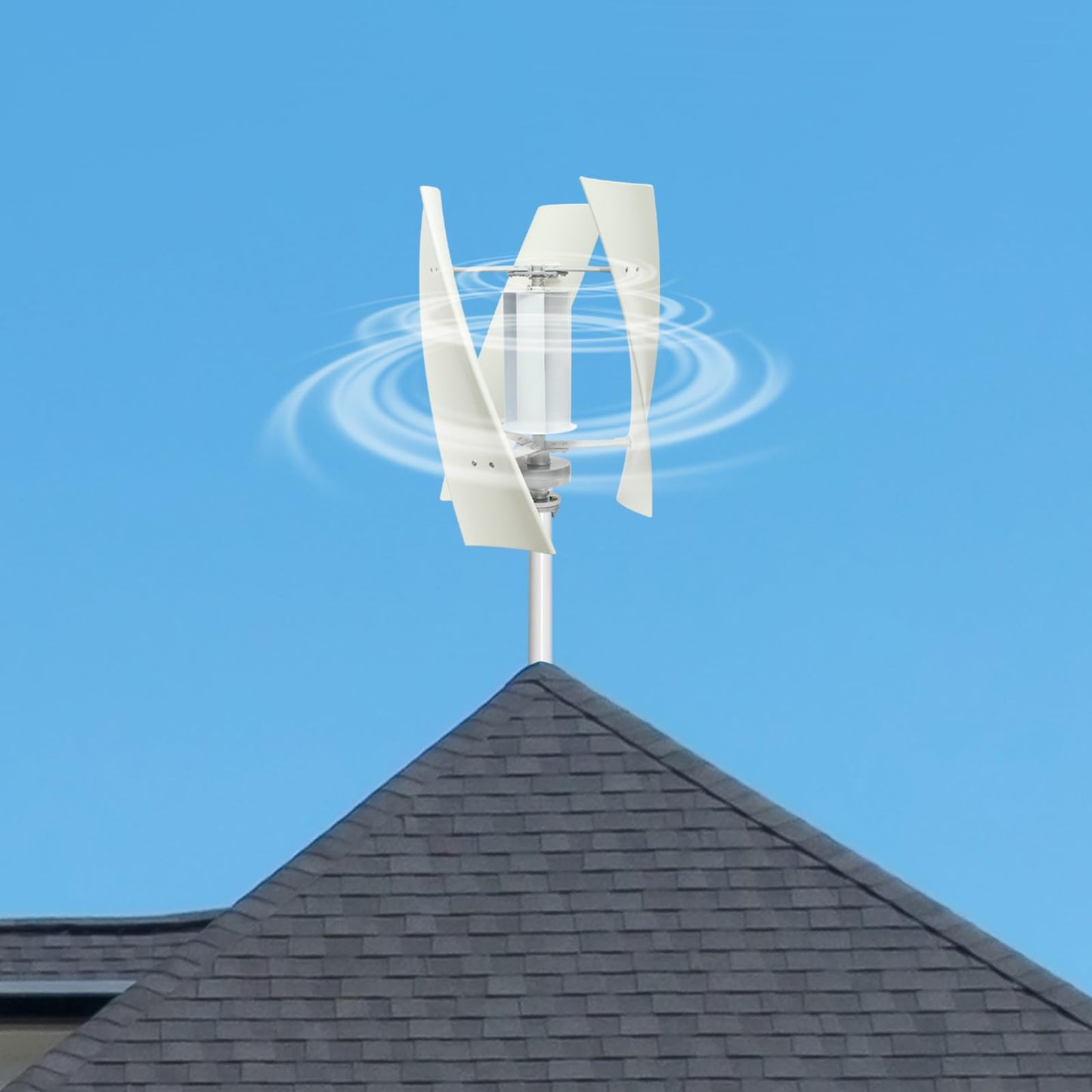 eaizybuk 100W Wind Turbine Generator Kit, 12V/24V Vertical Wind Turbine 5.59Mph Spiral Structure Permanent Magnet Levitation Motor Low Noise for Home, Business, Industrial Energy Supply