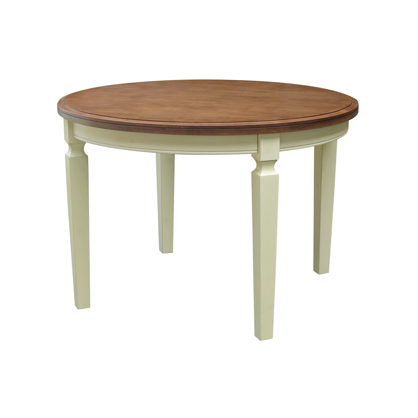IC INTERNATIONAL CONCEPTS 44 x 44 in Round Top Solid Wood Dining Table in Hickory/Shell