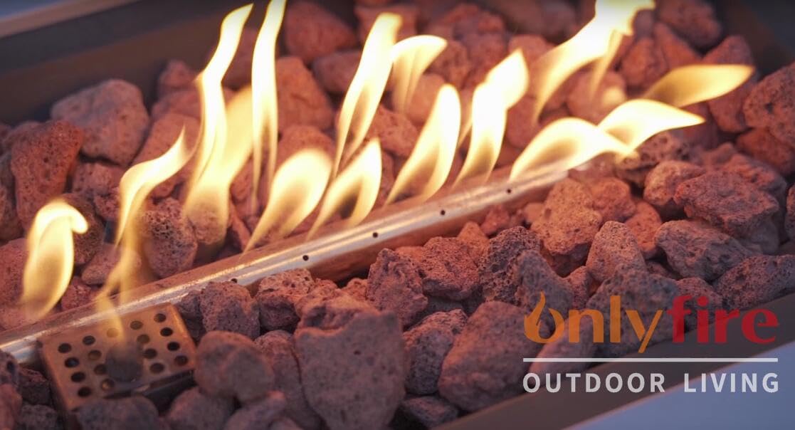 ONLYFIRE OUTDOOR LIVING Premium 60” Outdoor Fire Pit Table with Lava Rocks & 12FT Hose, Large Propane Gas Fire Table, Smokeless Fireplace 60,000BTU for Backyard Patio Villa Bonfire Party, FP014