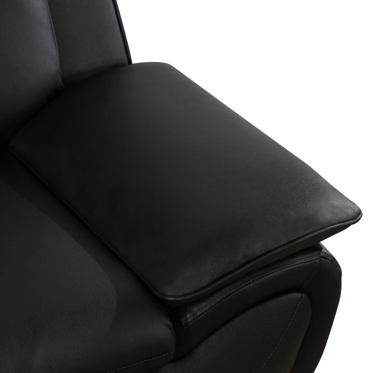UOCFYK Lounge Comfy Faux Leather Sofa Modern Loveseat Couch for Small Living Room/Dorm/Bedroom/Office/Apartment for Small Spaces, (Black-2, Two-Person Seat)