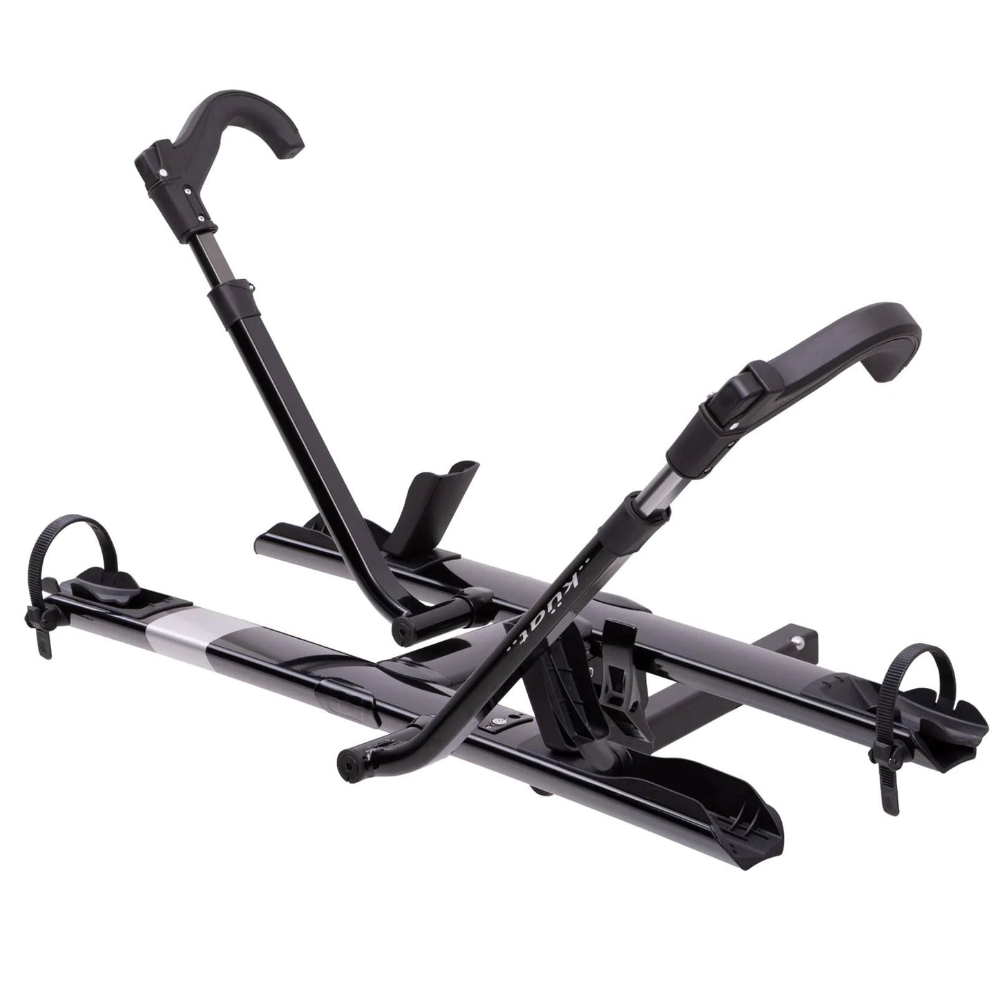 KUAT Sherpa 2.0 Durable Lightweight Aluminum Compact 2 Bike Transporting Hitch Rack with Cable Lock & Foldable Tire Cradles | Capacity - 40 Lbs per Tray, Black Metallic & Gray Anodize, 2"