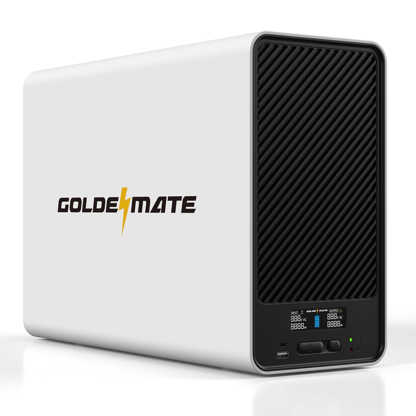 GOLDENMATE 2000VA/1600W Lithium UPS Battery Backup and Surge Protector, Backup Battery Power Supply with LiFePO4 Batteries(460Wh), AVR, Line Interactive Sinewave UPS System, 8 Outlets, LCD Display