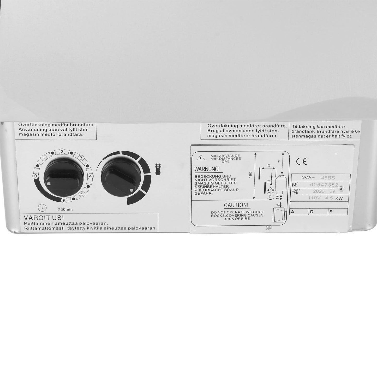 4.5KW Sauna Stove Stainless Steel Sauna Stove Internal Control Temperature Adjustable Sauna Heater 110V