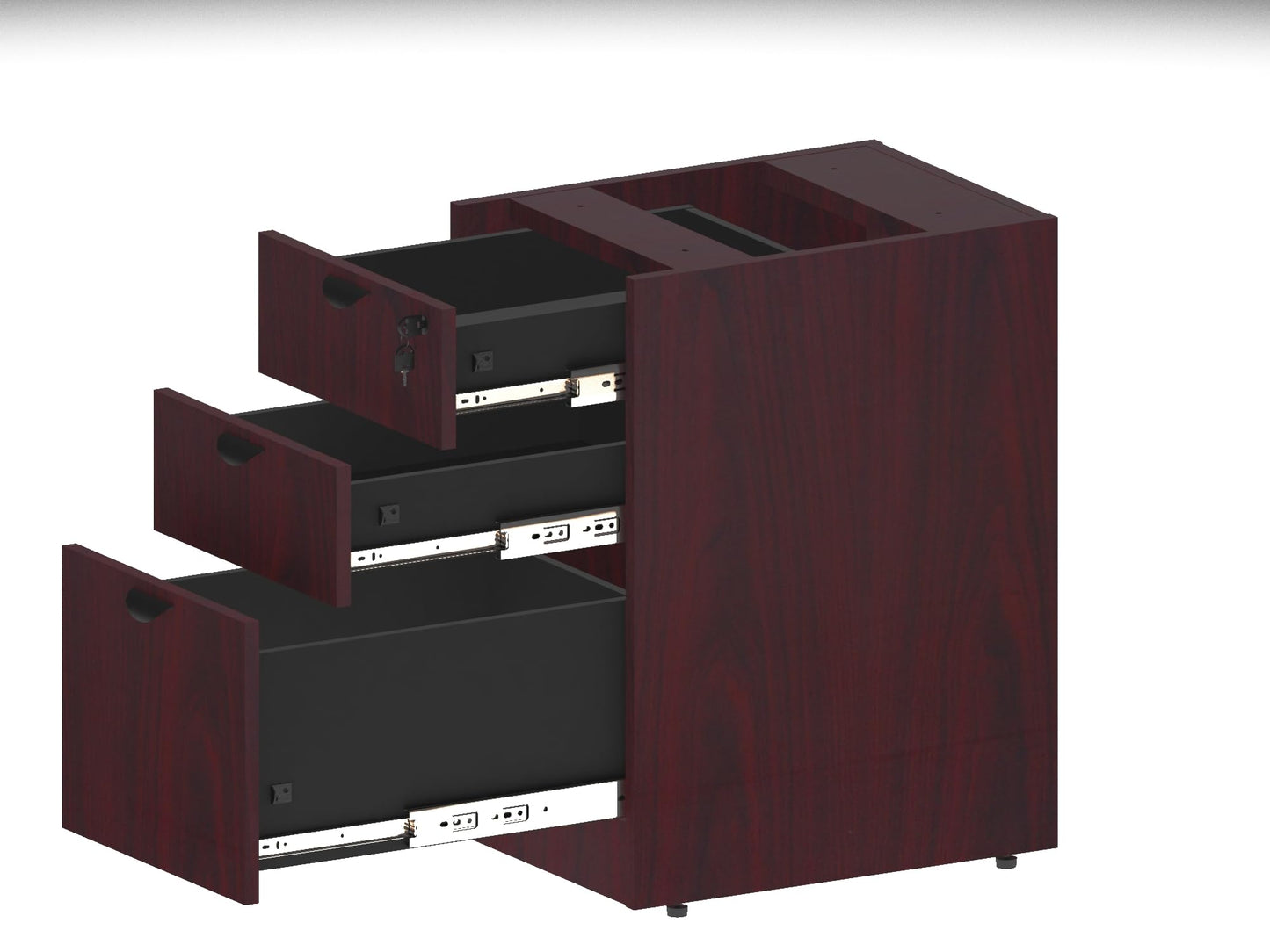Boss Office Products Holland 71" Executive L-Shape Corner Desk with Dual File Storage Pedestals, Mahogany