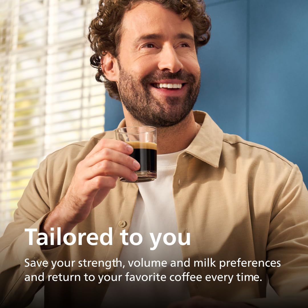 Philips 3300 Series Fully Automatic Espresso Machine with LatteGo Milk System and integrated grinder, 6 Hot & Iced Coffee Pre-Sets, 40% Quieter SilentBrew, 15-Bar Pressure, Glossy Black (EP3341/50)