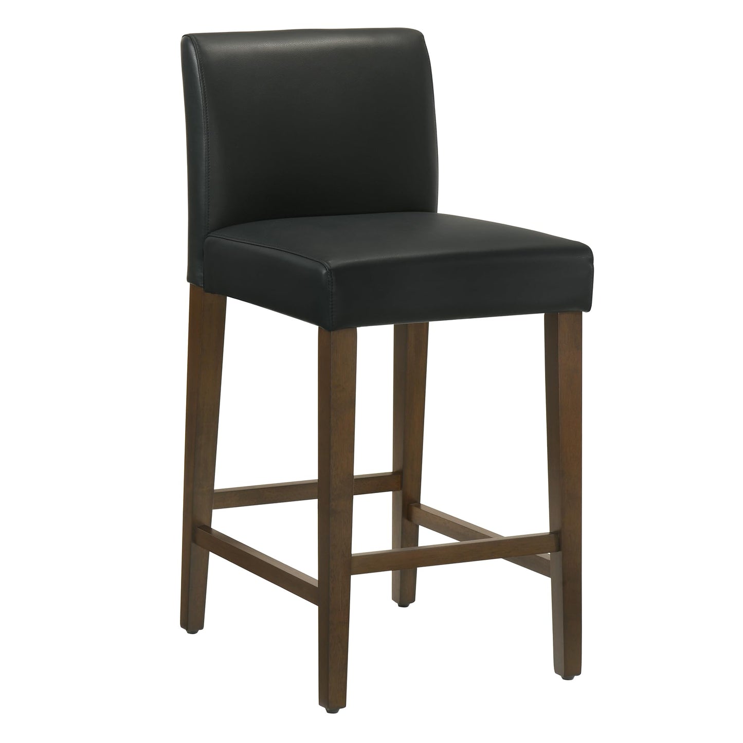 CHITA Counter Height Bar Stools Set of 3, 27" H Seat Height Upholstered Barstools, PU Leather in Black