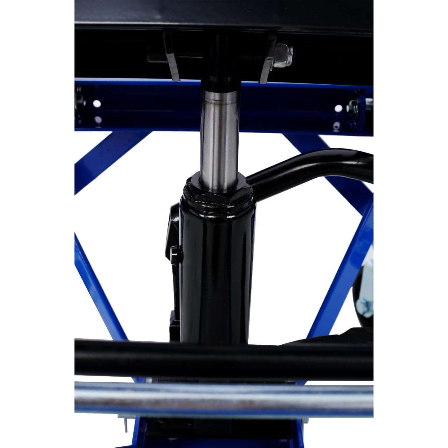 YOPTO Hydraulic Motorcycle Lift Table,300 lbs Capacity Motorcycle Scissor Jack Lift with Wide Deck,Motorcycles Stand W/ 4 Wheels,Hydraulic Foot-Operated Jack Stand for Small Dirt Bikes,Blue