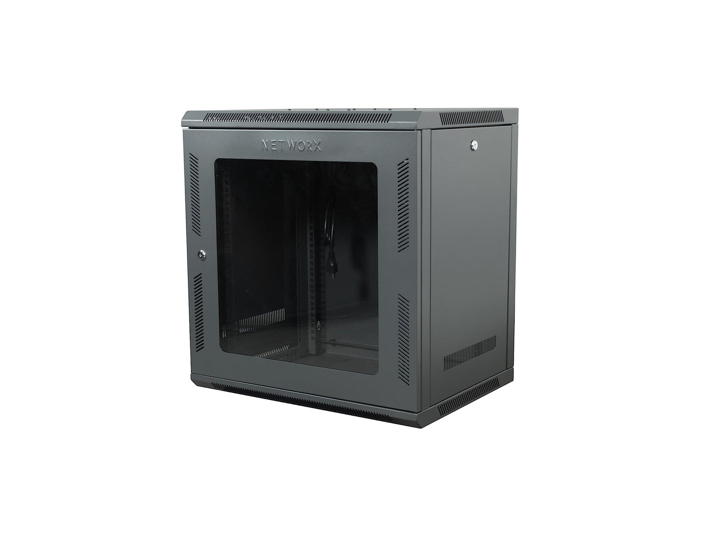 Networx 12U Wall Mount Server Cabinet - 18 Inch Depth, Acrylic Door, Flat Packed