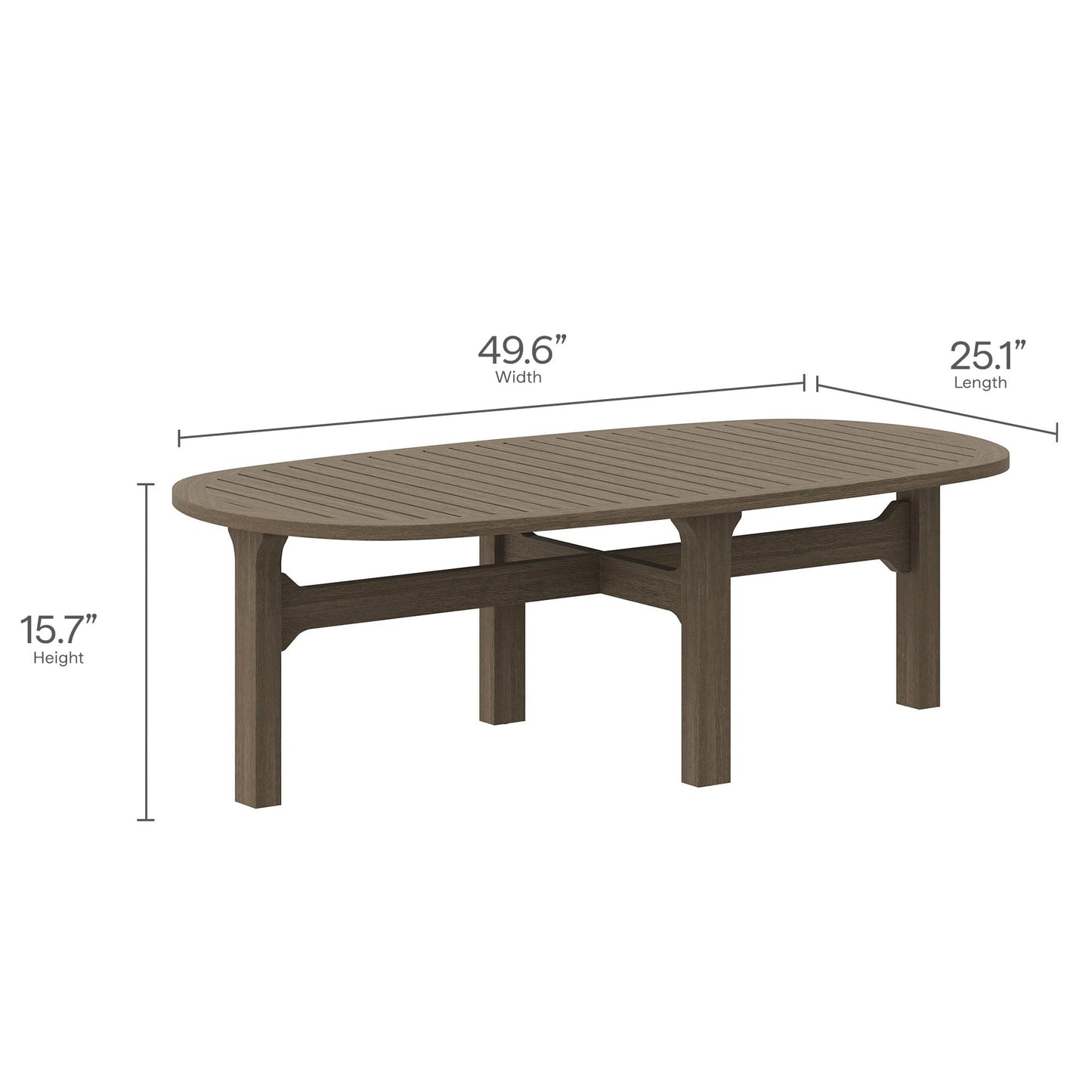 Modway Saratoga 4-Piece Teak Wood Outdoor Furniture Set in Weathered Gray White - Patio Conversation Set with Sofa, 2 Armchairs, and Coffee Table