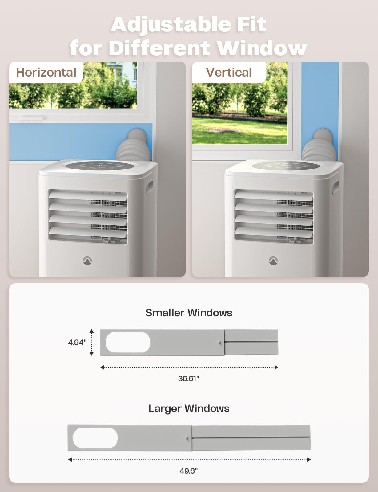 Portable Air Conditioners, 10,000 BTU Portable AC Unit for Room up to 450 Sq. Ft, 3 in 1 Small AC Unit with 24H Timer Smart Sleep Mode, Smart Stand up Air Conditioner for Bedroom Kitchen Garage
