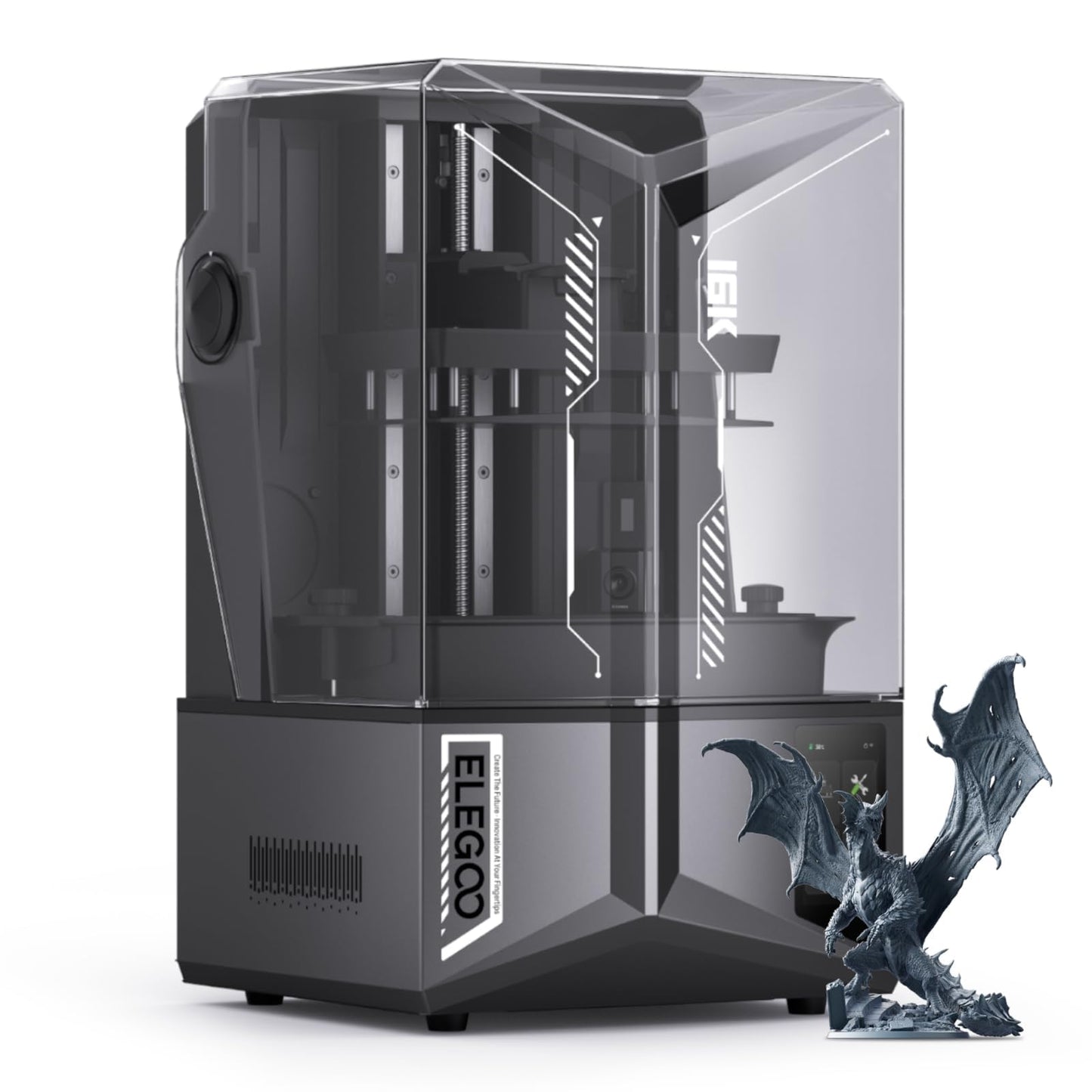 ELEGOO Saturn 4 Ultra 16K Resin 3D Printer with 10" 16K Mono LCD and Flip-up Lid, Smart Tank Heating at 30 °C, 150mm/h High Speed Printing, Large Printing Size of 8.33 × 4.66 × 8.66 Inches