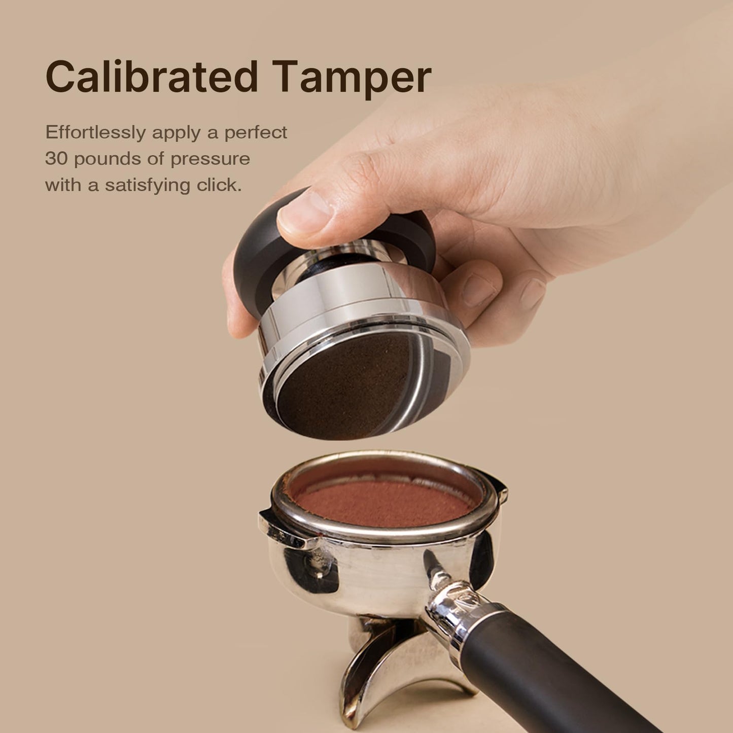 TIMEMORE Espresso Tamper Set 58.4mm with WDT Tool, Self-Leveling Tamper & Gravity Distributor for Professional Coffee Preparation - Metallic Grip