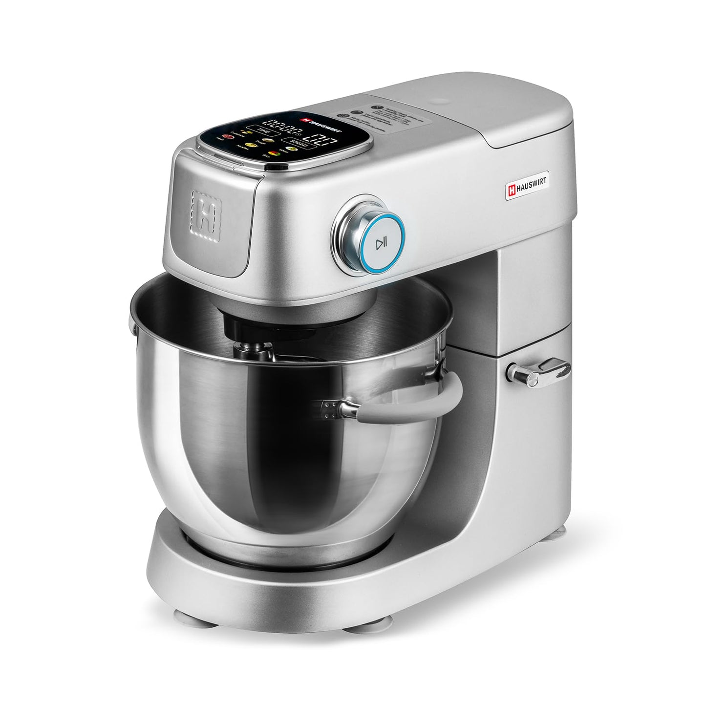 Hauswirt Stand Mixer 6QT XL Large, 4.5" LED Touch Screen Electric Household Stand Up Mixer, Full Metal Structure Standing Mixer 11-Speed, Dough Cake Bread Mixer – Silver