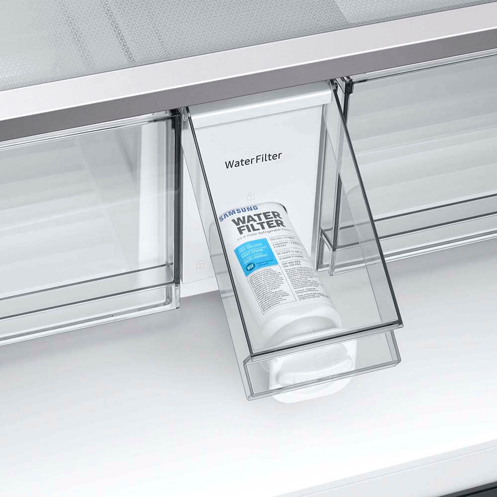 Samsung 29 Cu. Ft. Bespoke 4-Door French Door Refrigerator with Beverage Center, Stainless Steel, RF29BB8600QLAA