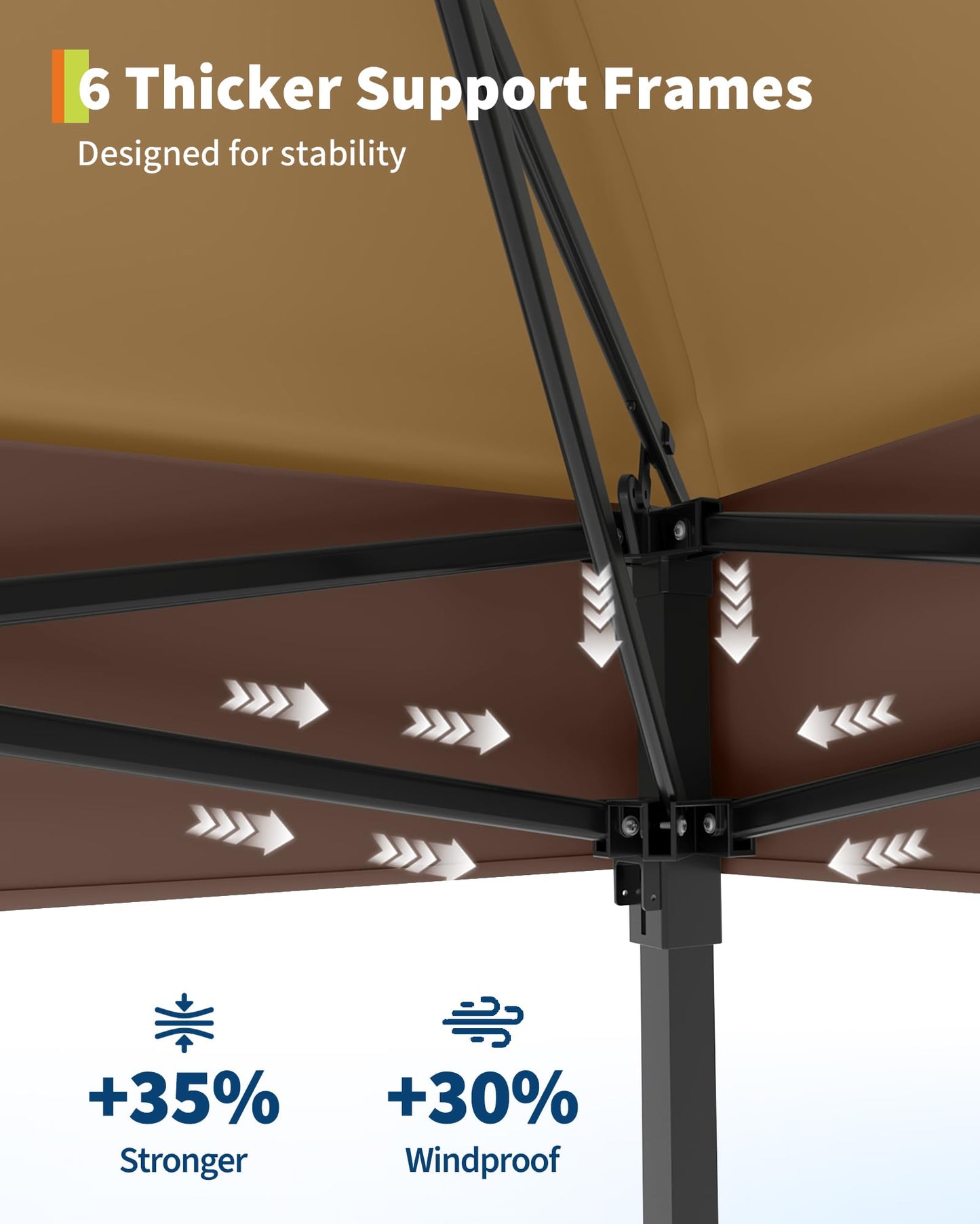 Canopy Tent 12x12 ft, Pop Up Gazebo One-Push Setup with 4 SandBags for Backyard Parties and BBQs, Mosquito Netting & Height Adjustable - Khaki & Coffee