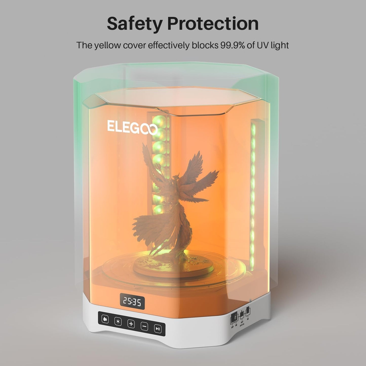 ELEGOO Mercury Plus V3.0 Wash and Cure Station, 7.5 L Large Capacity, Compatible with Mars Saturn Photon Halot MSLA LCD DLP 3D Printers, Washing Size of 9.05"×5.31”×10.24“