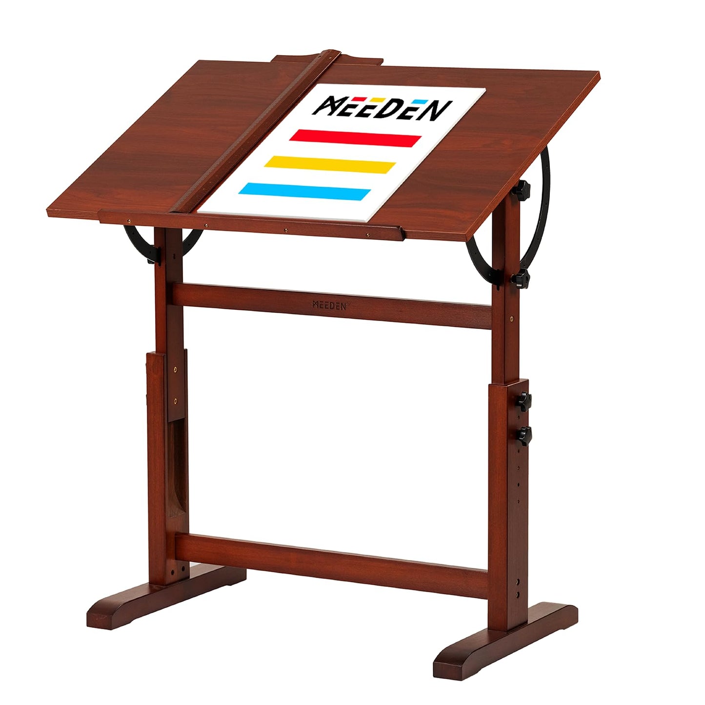 MEEDEN Vintage Wooden Drafting Table: 35.5" x 23.5'' Artist Drawing Table with Adjustable Height & Tilting Tabletop - Studio Painting Craft Desk for Writing Reading Sketching