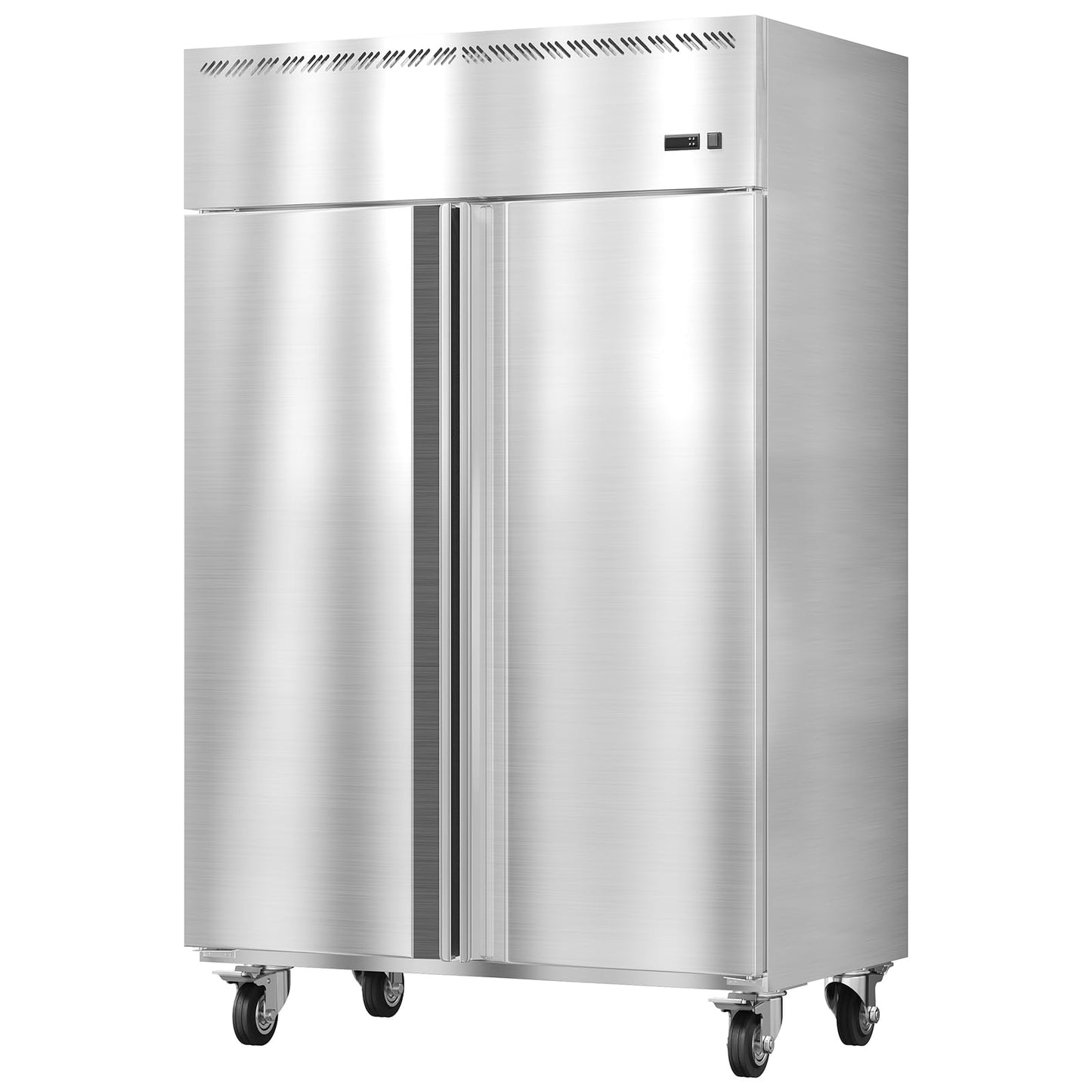 48 Inch Wide Commercial Freezer Upright, 36 Cu.Ft Frost Free Upright Freezers Stand Up, 2 Door 2 Section Walk-In Freezer with 6 Adjustable Shelves, for Supermarket, Restaurant, Kitchen, Shop, Garage