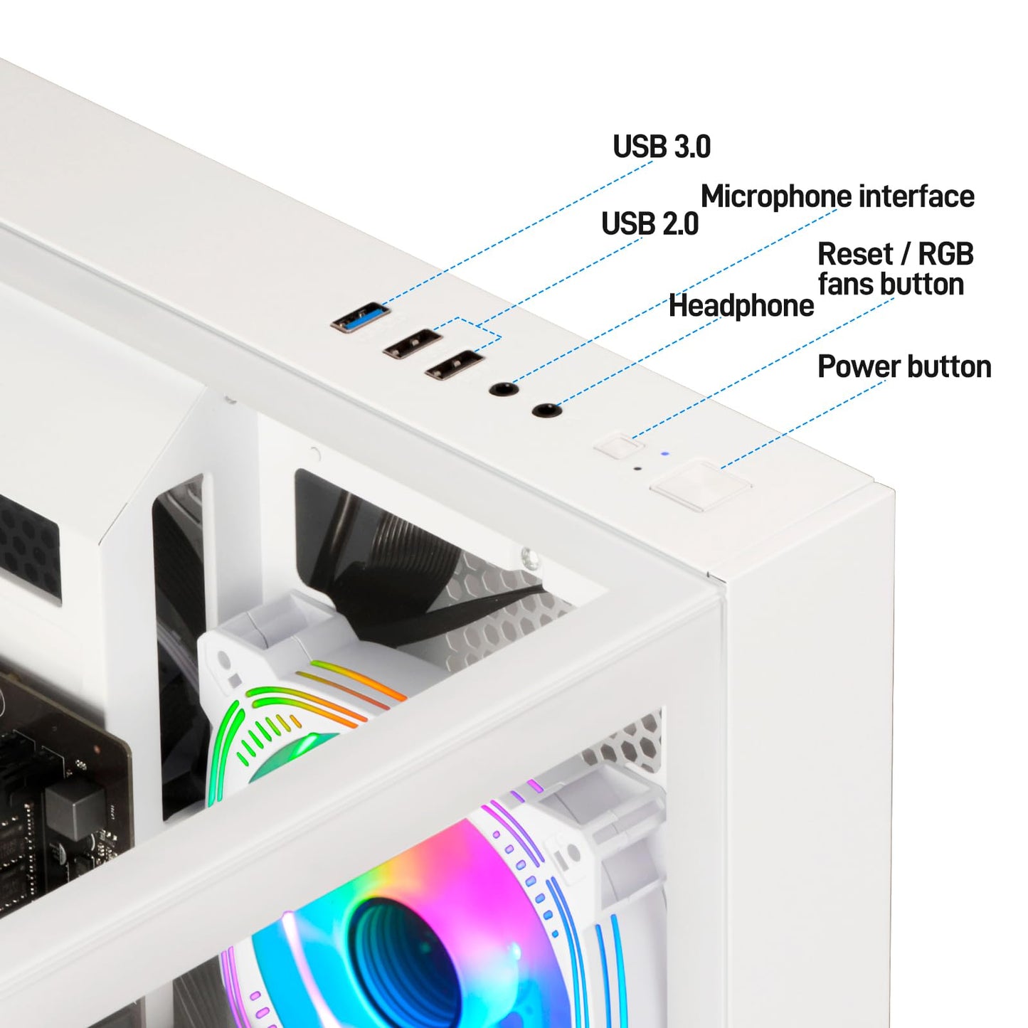 WIWB Prebuilt Gaming PC Desktop | Ryzen 5 Up to 4.1G | RX 560 4G Graphics Card | 16G DDR4 RAM | 512G SSD | Wi-Fi 6 | Tower Computer for Home Office, Student & Casual Gaming (White)