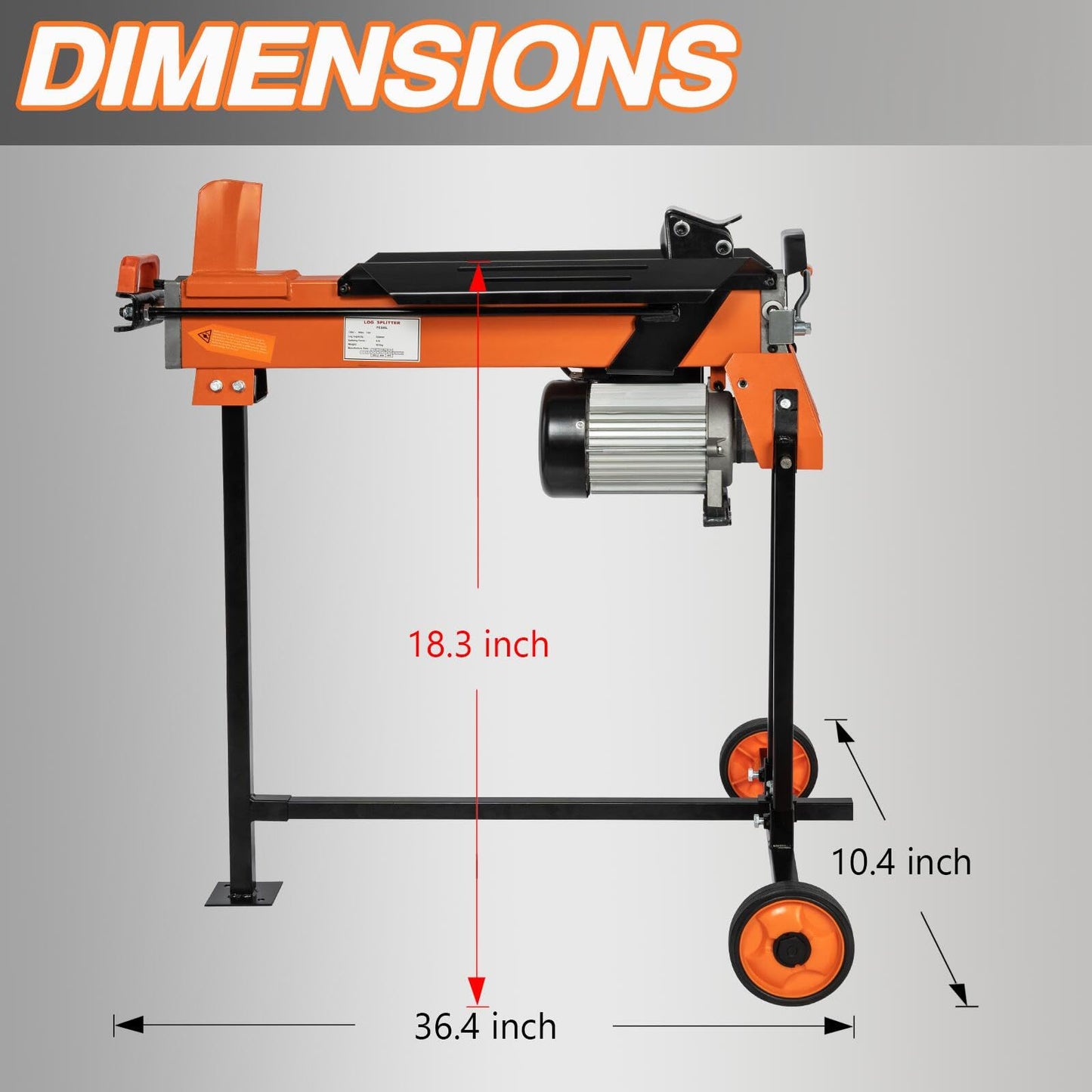 PROYAMA Log Splitter 7 Ton with Stand, Wood Splitter Electric Powered, Hydraulic Ram, Firewood Splitting Machine Black Stand Wood Splitter