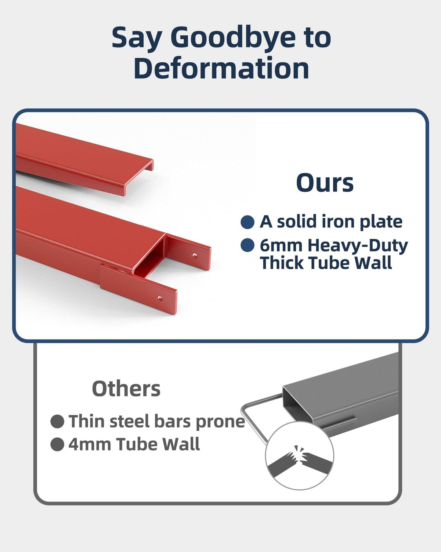 72 Inch Forklift Extensions, 4.5 Width Fork Extensions, 5500 Lbs Capacity, Heavy Duty Fork Extensions for Forklifts, 1 Pair, Red