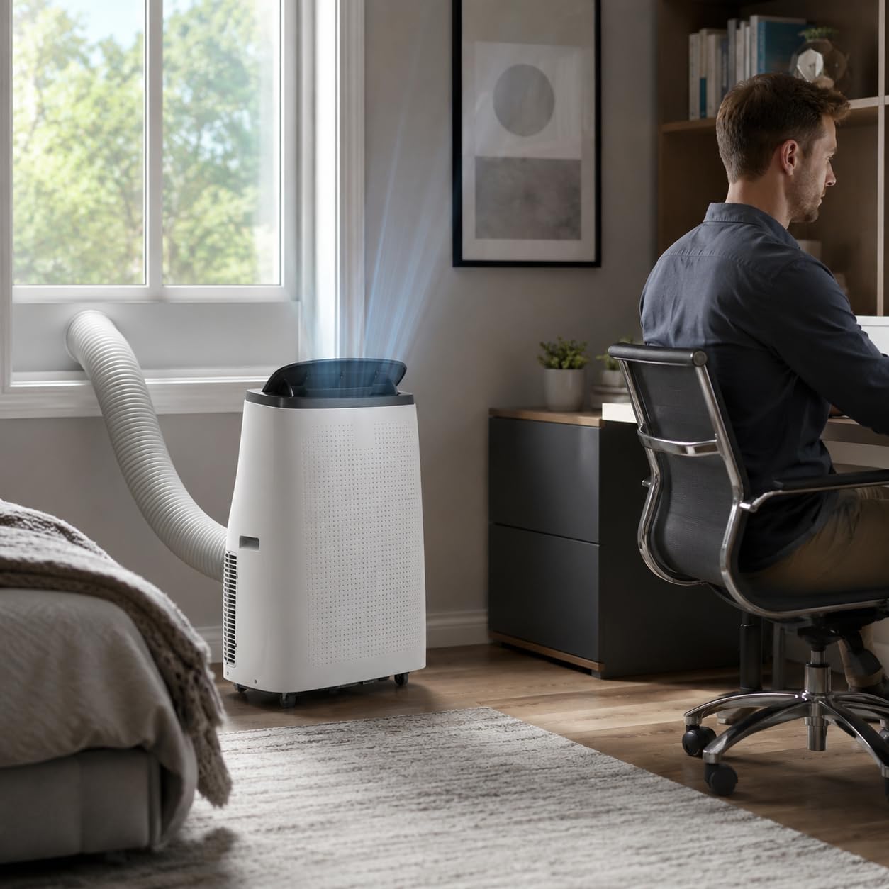 14,000 BTU Portable Air Conditioners, Cools Large Room Up to 700 Sq.Ft, 4-in-1 AC Unit with Dehumidifier & Fan, Remote Control, Quiet Sleep Mode, Energy Efficient for Home Office Garage