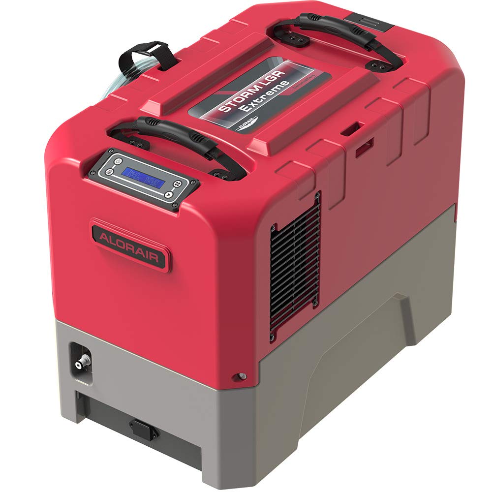 ALORAIR LGR Commercial Dehumidifier with Pump Drain Hose, 180 Pint Large Capacity Crawl Space Dehumidifier for Water Damage Restoration, Basements Warehouse & Job Sites, 6 Years Limited Warranty, Red
