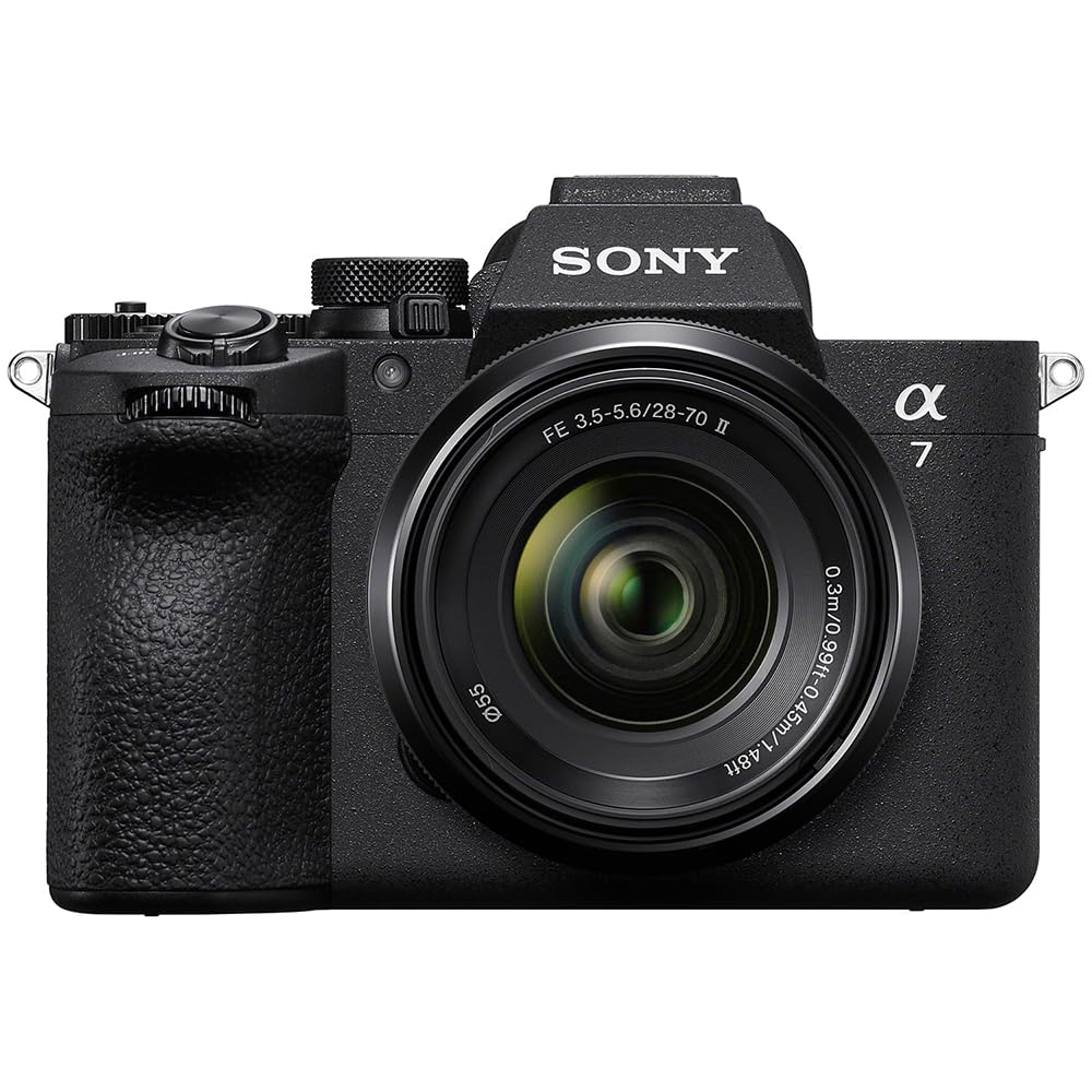 Sony ILCE-7M5M/B a7 V Full-Frame Mirrorless Camera with 28-70mm II Lens Bundle with FE 50mm F1.8 Lens, Flash Speedlight, 72" Monopod, 64GB Card, Corel Photo Video Suite, Deco Photo Camera Bag + More