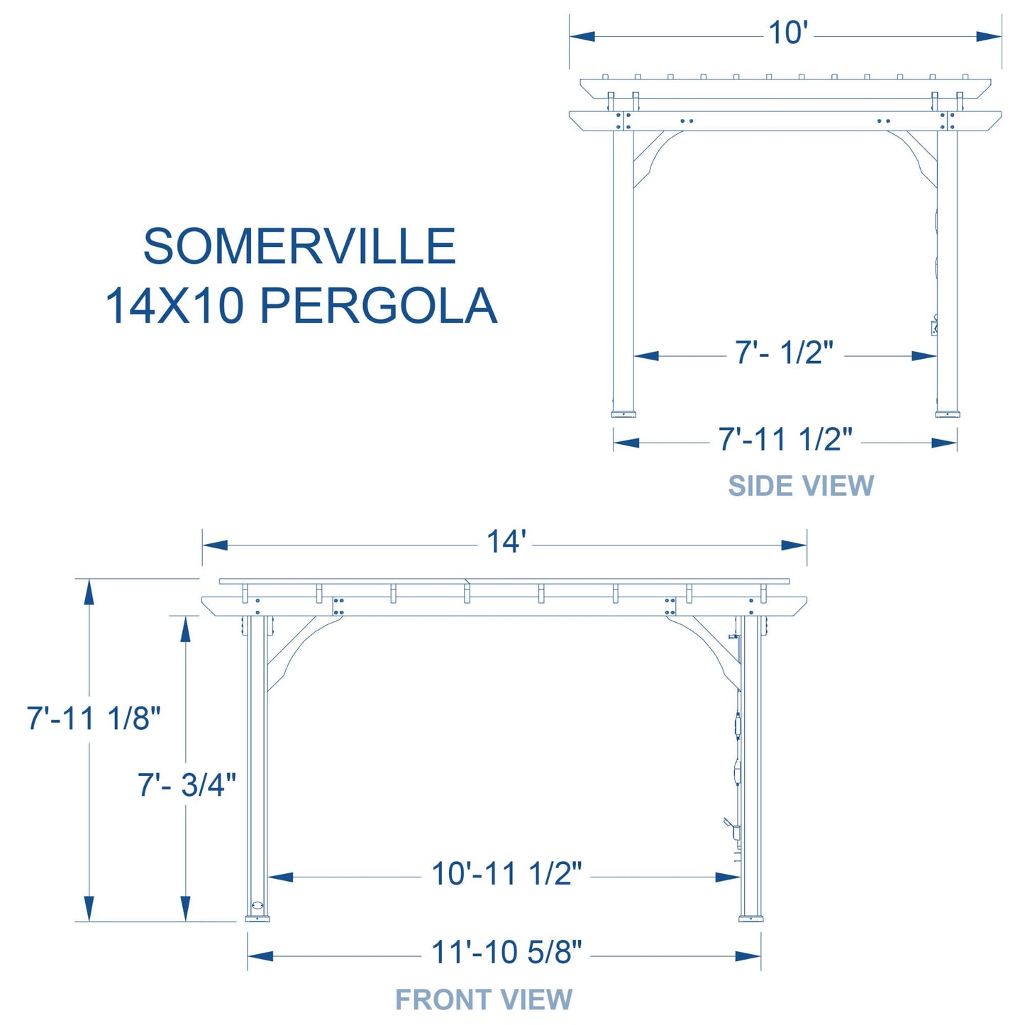 Backyard Discovery Somerville 14' x 10' Cedar Wood Pergola Kit with Trellis Roof, All-Season Durability, High-Wind Rating, PowerPort, Shade for Outdoor Patio, Deck, Garden, and Entertaining