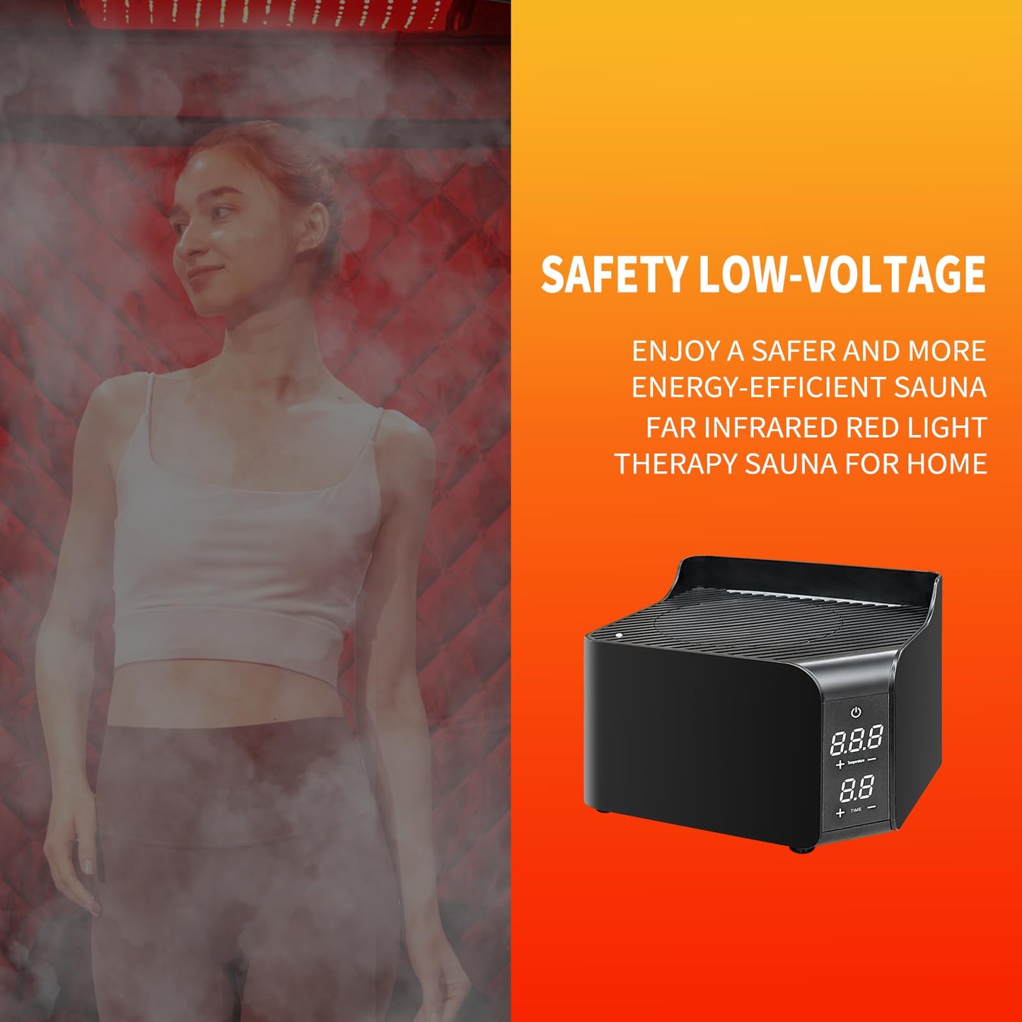 iDOTODO Portable Far Infrared Sauna Box for Home with 660nm Red Light Panel, Upgraded Infrared Dry Sauna for Home, 140℉, Heating Foot Pad, Upgraded Comfortable Chair