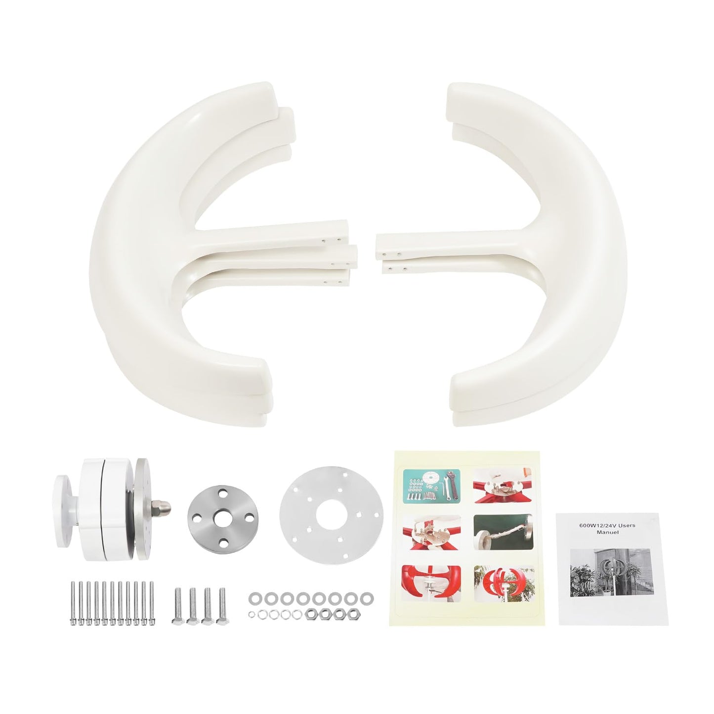 Wind Turbine Generator Kit, 12V 600W Vertical Wind Power Generator, 5 Blades Magnetic Levitation Generator, for Wind Power Generation