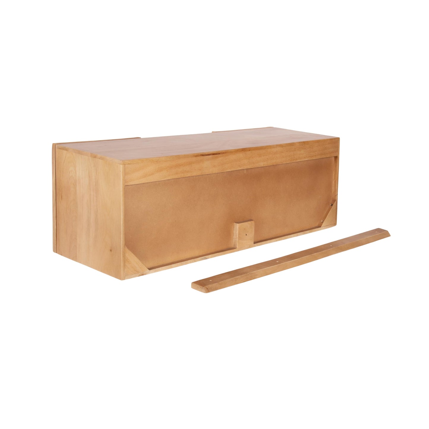Kate and Laurel Townsend Modern Floating Media Cabinet, 36 x 12 x 12, Natural Wood, Decorative Geometric Floating Console Table with Storage for Use as Living Room Storage or Wall-Mounted Bar Cabinet