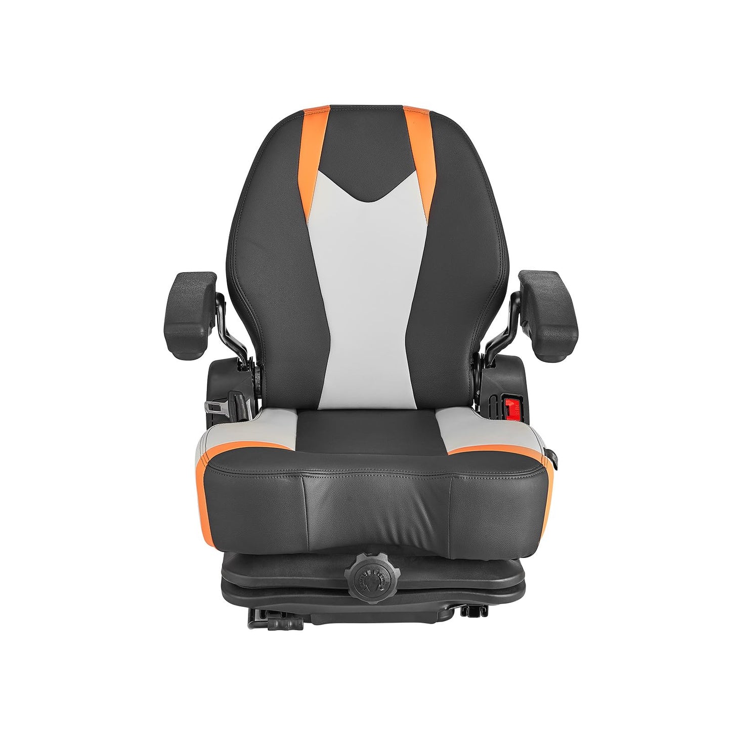 VEVOR Universal Forklift Seat, Tractor Suspension Seat with Adjustable Back, Armrest & Safety Belt, Secure Fold Down Tractor Seat with Micro Switch, Lawnmower Seat for Skid Loader Bulldozer