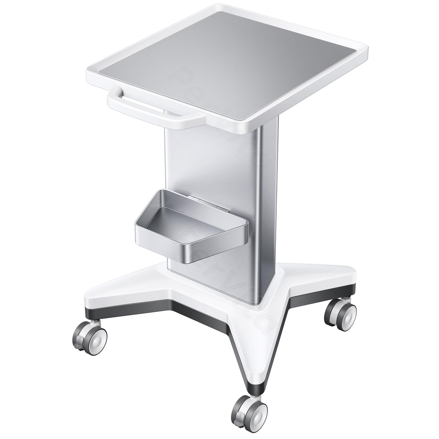 Medical Utility Cart with 4 Swivel Wheels, 100 lbs Capacity for PSP10/PSP15 Shockwave Machines, Beauty, Medical, Office & Home Use Equipment, 15.7x17.3 in Non-Slip Platform & Gel Tray