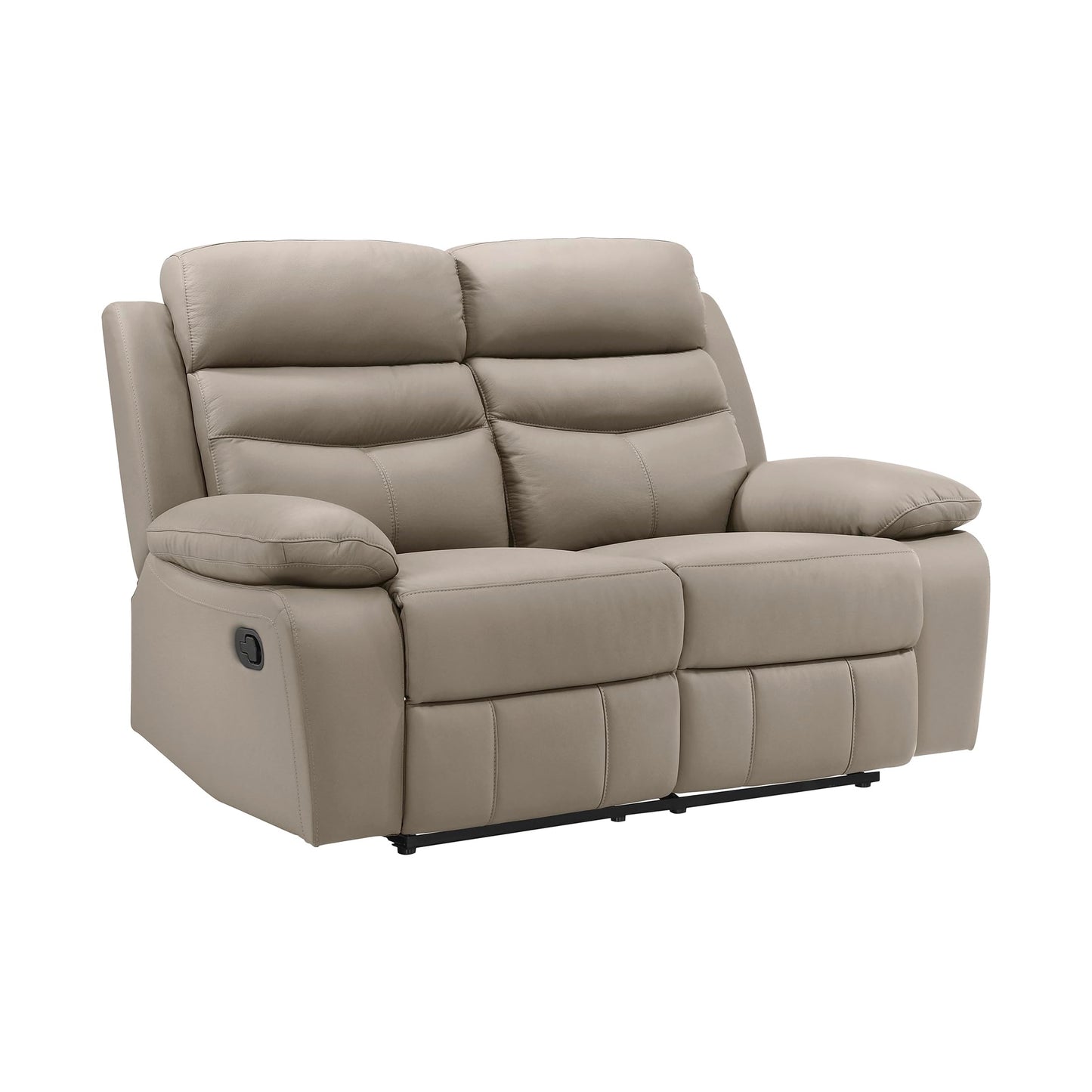 Lexicon 64" W Manual Reclining Loveseat, Top Grain Leather Match Reclining Love Seat, Home Theater Seating, Wall Hugger Recliner Couch, Manual Double Recliner RV Couch for Living Room, Latte