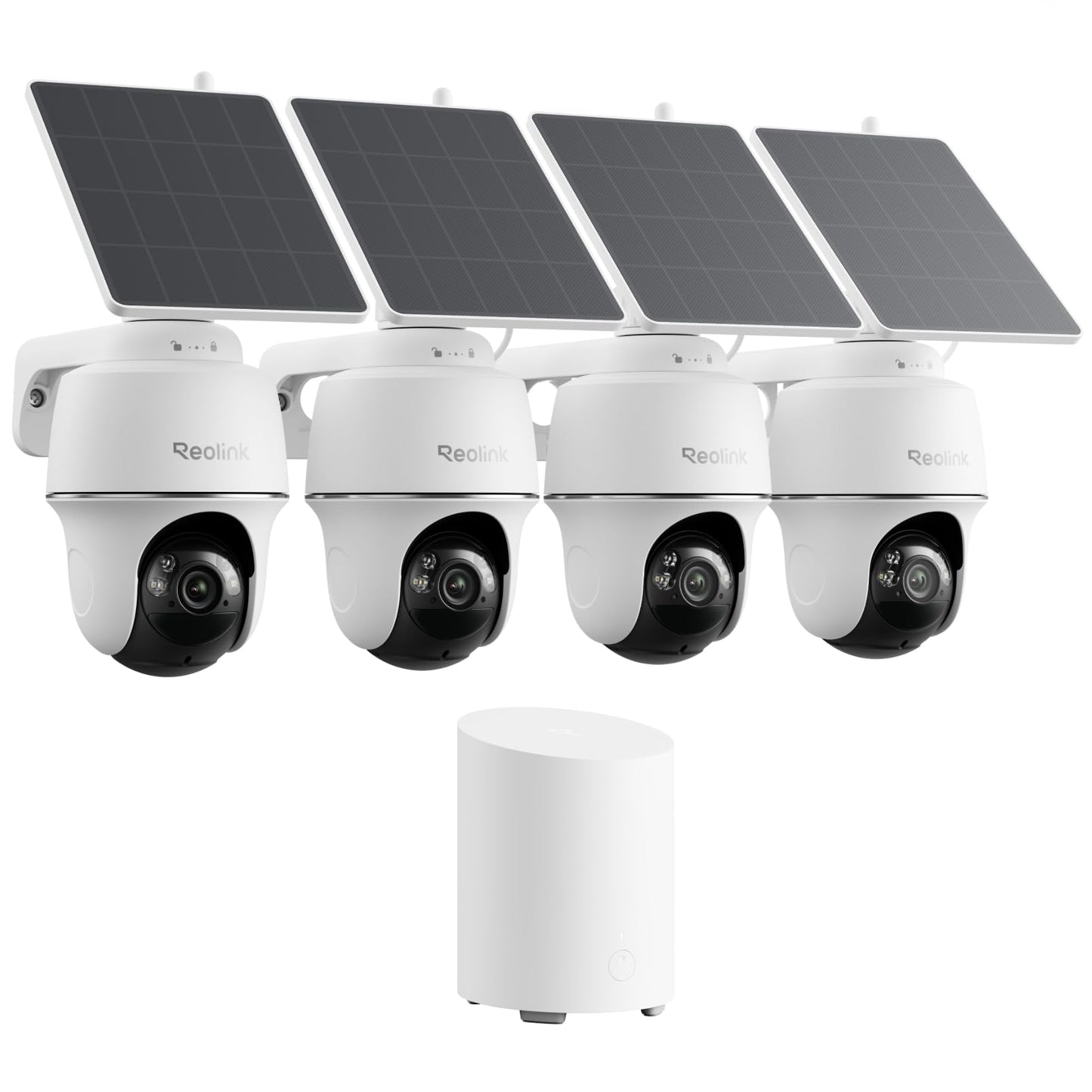 REOLINK 5MP Solar Security Cameras Wireless Outdoor, 360° Pan Tilt Auto-Tracking, Smart AI Detection, Up to 1TB Local Storage, 2.4/5GHz Dual-Band WiFi, Home Hub Mini with 4X Argus PT + Solar Panel