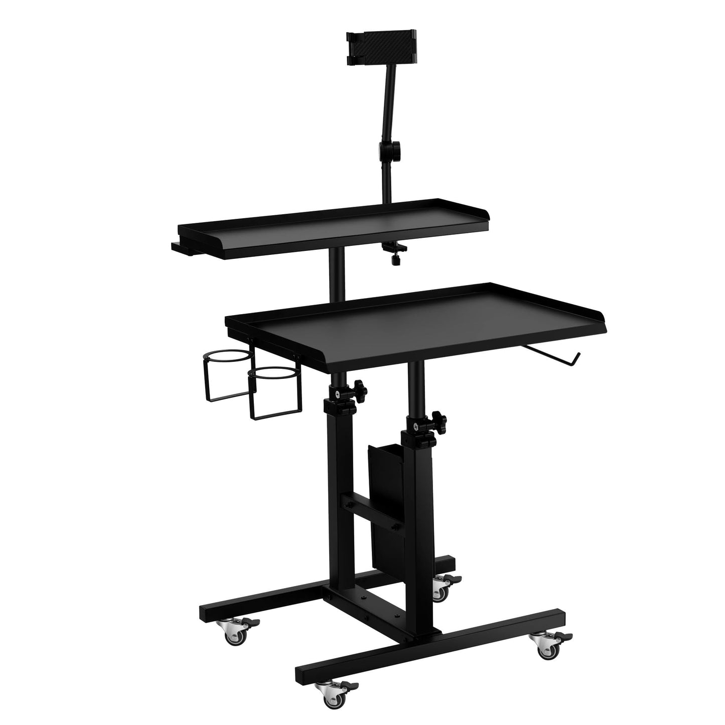 POARMEEY Rolling Tattoo Workstation Cart with Double Adjustable Trays