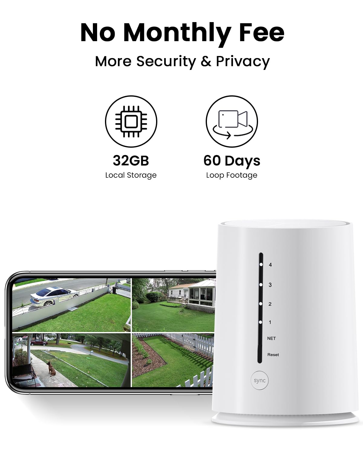 Security Cameras Wireless Outdoor, No Monthly Fee Solar Camera Outdoor Wireless, 4-Camera 4MP Home Security Camera System with Base Station, Local Storage, PIR Motion Detection, Color Night Vision