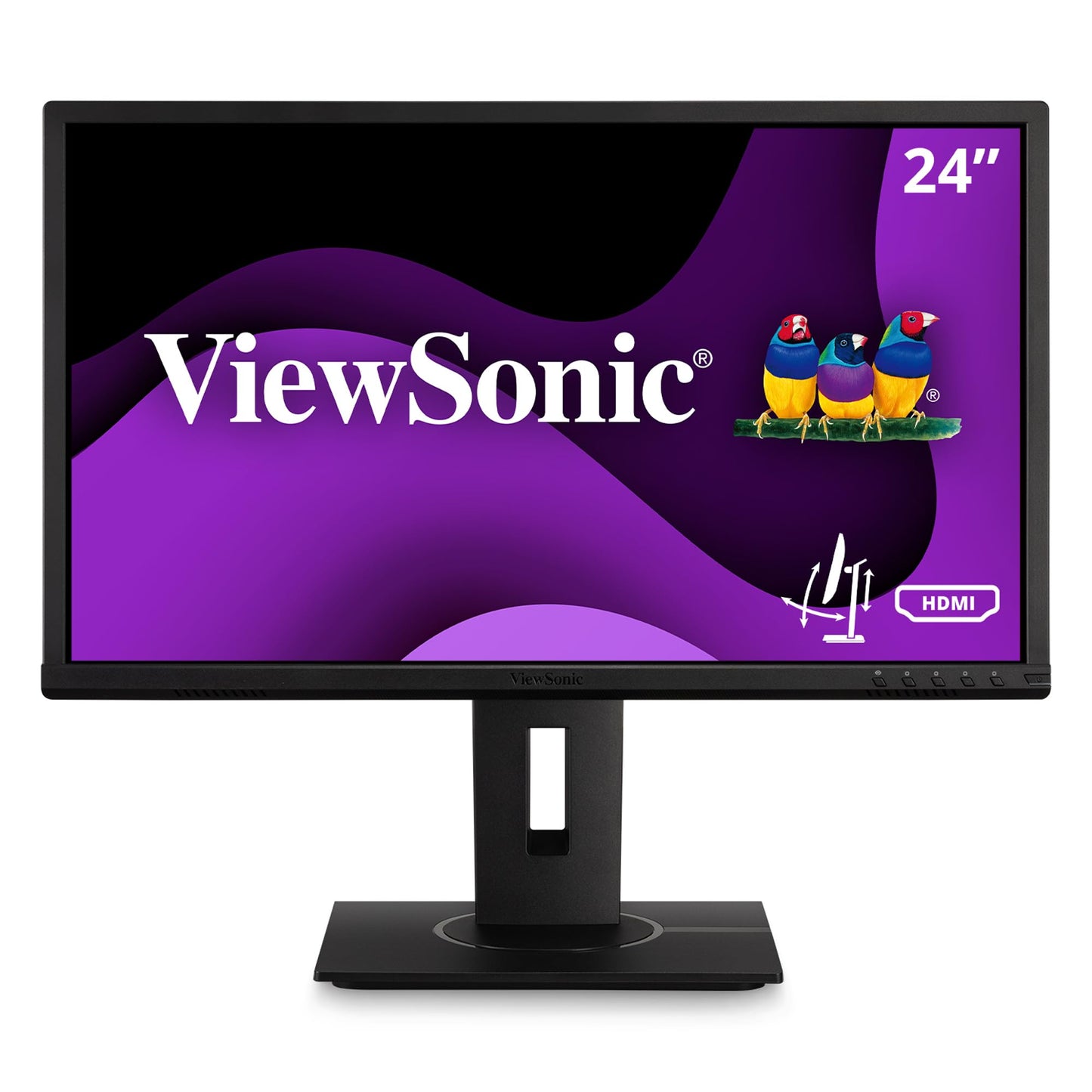 ViewSonic VG2440 24 Inch 1080p Monitor, VA Display for Smooth Home and Office Productivity, Advanced Ergonomics, HDMI, DisplayPort, VGA, and USB Inputs