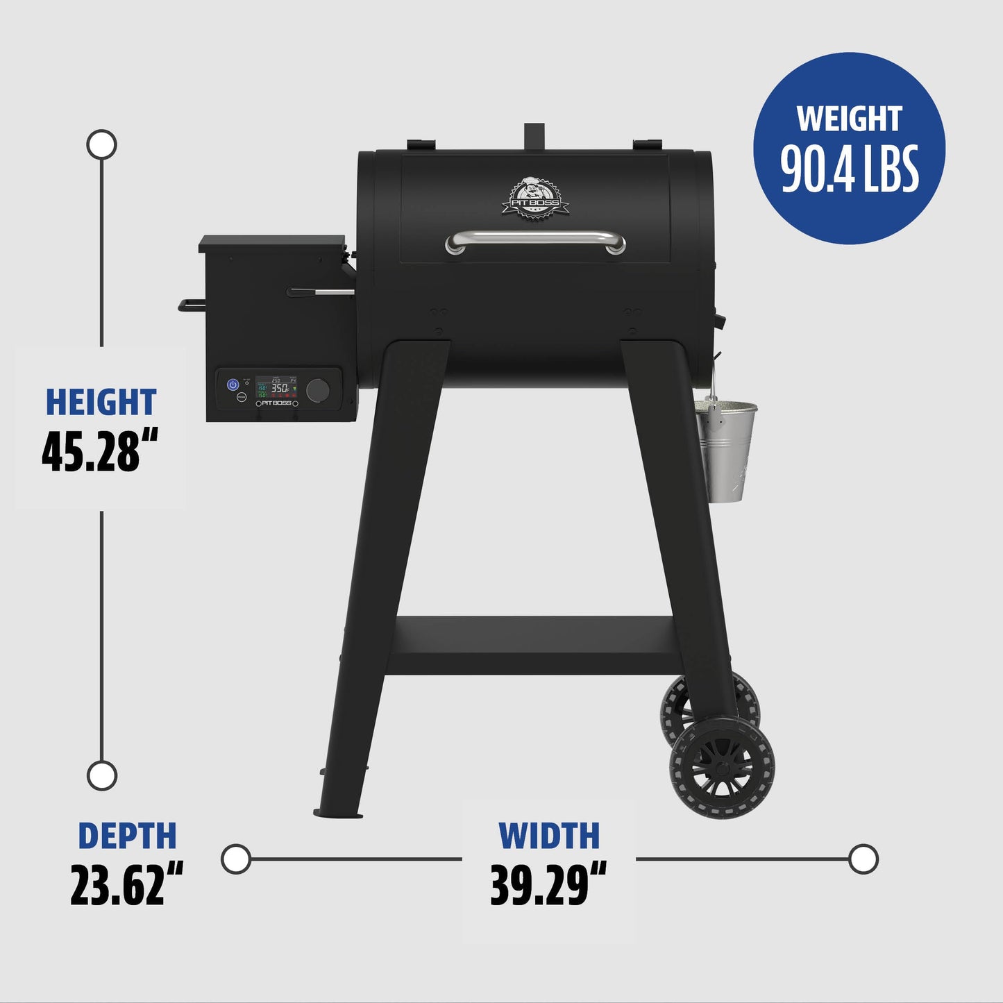 Pit Boss 500 FB2 Series Wood Pellet Grill & Smoker with Flame Broiler and LCD Digital Controller, 518-Sq. In. Cooking Space, 180°F to 500°F Temperature Range, Meat Probe, 5 lb. Pellet Hopper, Black