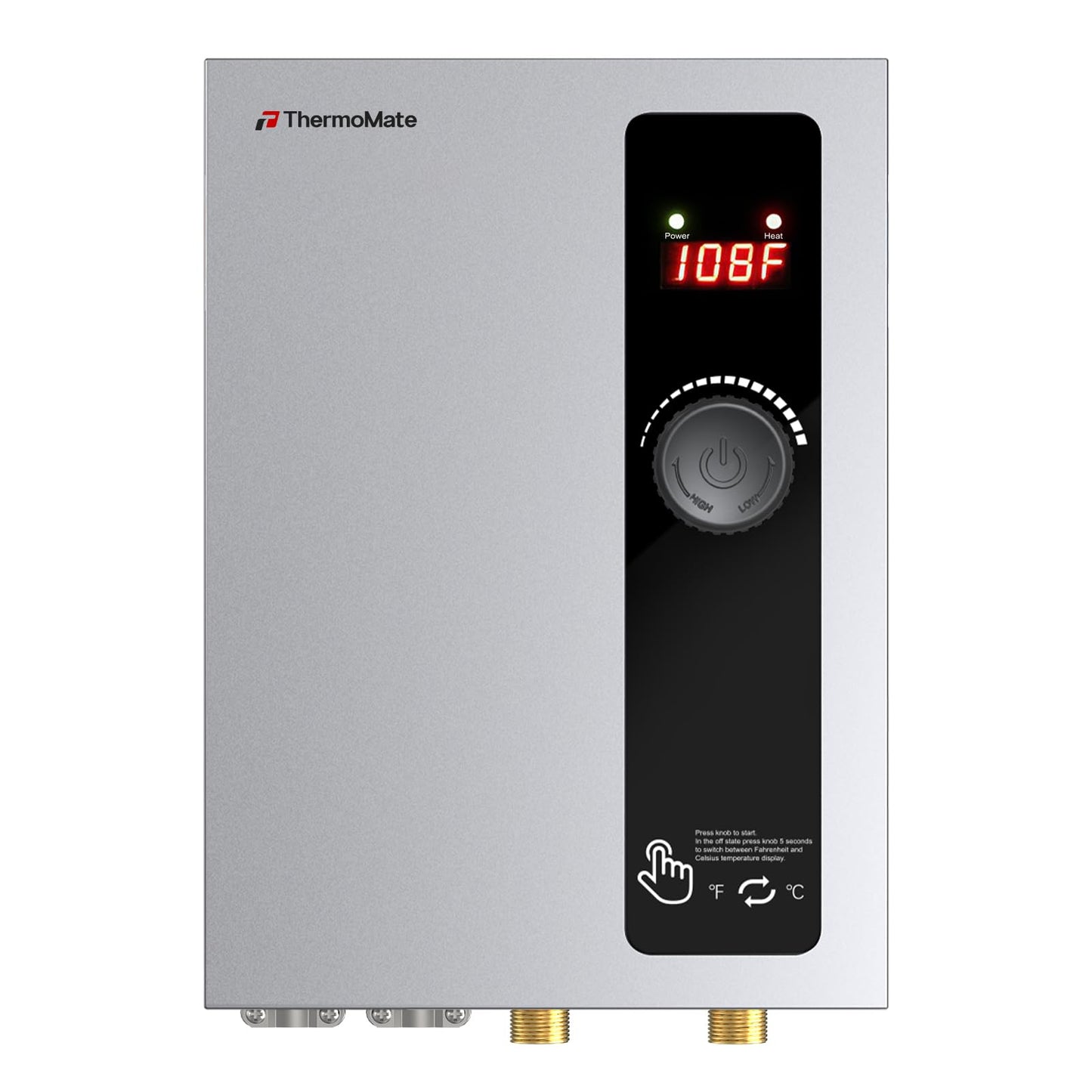 36kW Tankless Water Heater Electric, ThermoMate On Demand Instant Hot Water Heater 240 Volt, Max 8.0 GPM Self-Modulating for Whole House, ETL Certified for Residential Indoor Shower