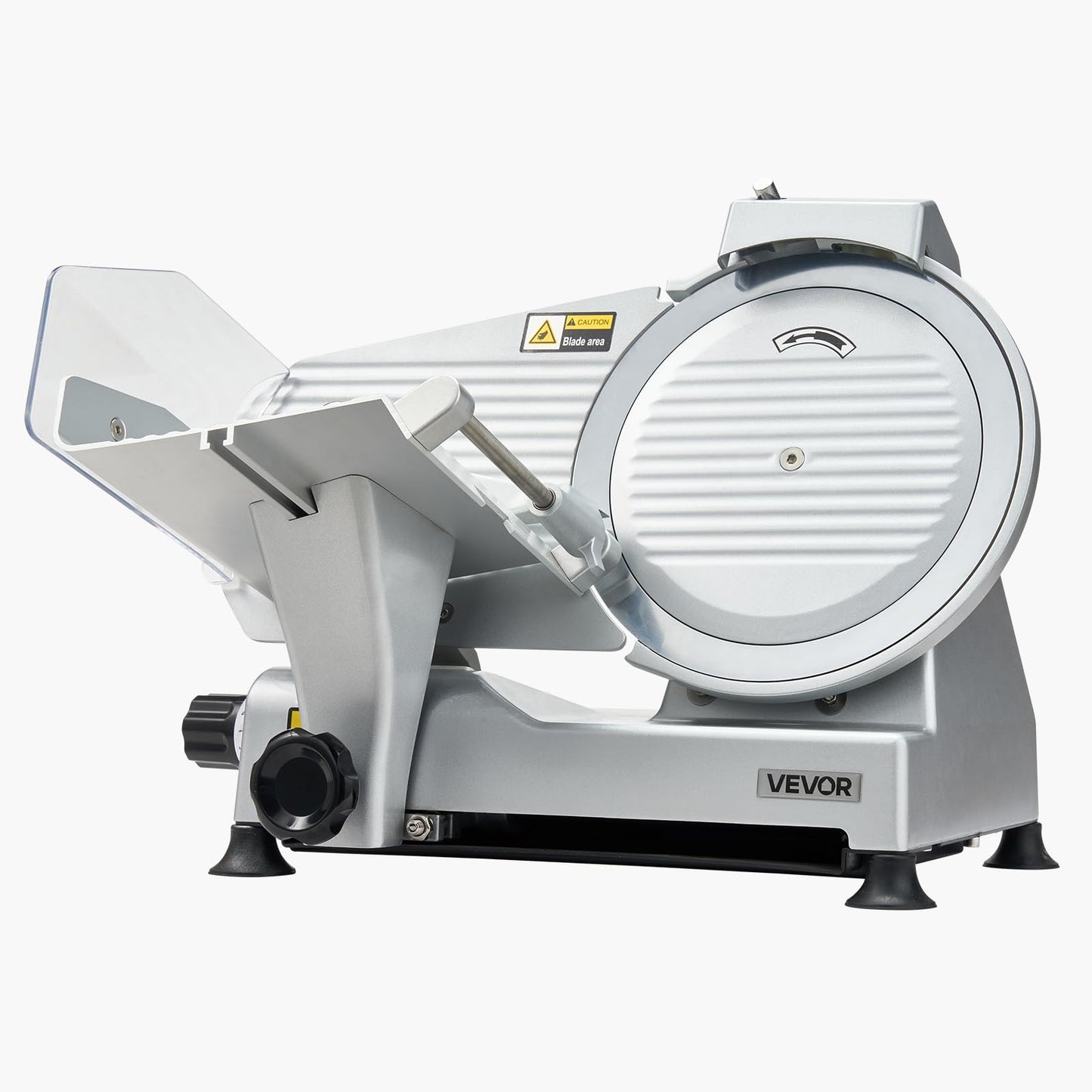 VEVOR Commercial Meat Slicer, 320W Electric Deli Slicer Machine with 10 inch SUS420 Blade, 0-0.4 inch Adjustable Thickness, for Frozen Meat, Ham, Baguett, Steak