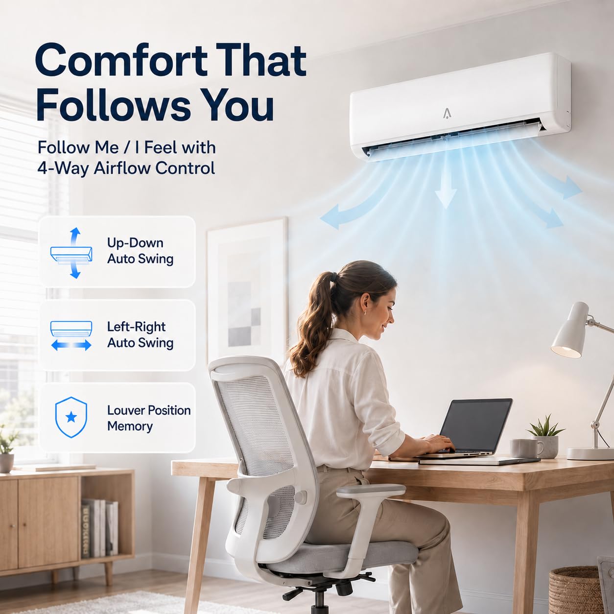 9,000 BTU Mini Split AC/Heating System, 19 SEER2 Inverter Ductless Heat Pump, WiFi Wall Mount Split System Air Conditioner, Up to 450 Sq ft, 115V, Installation Kit, Timer Sleep Mode, Quiet