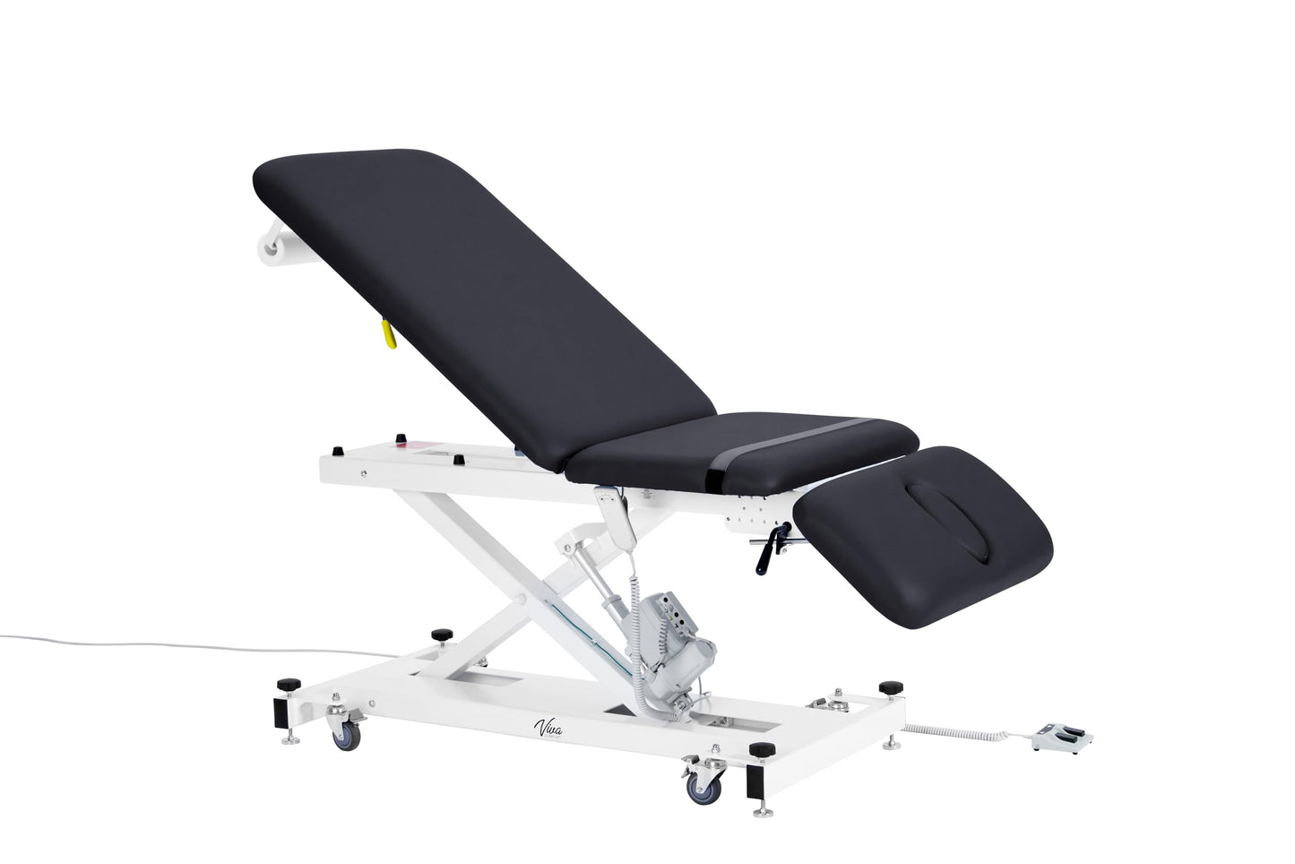 Vivacomfort Black Xro Open Base Series Power Hi-Lo Exam Table with Stirrups