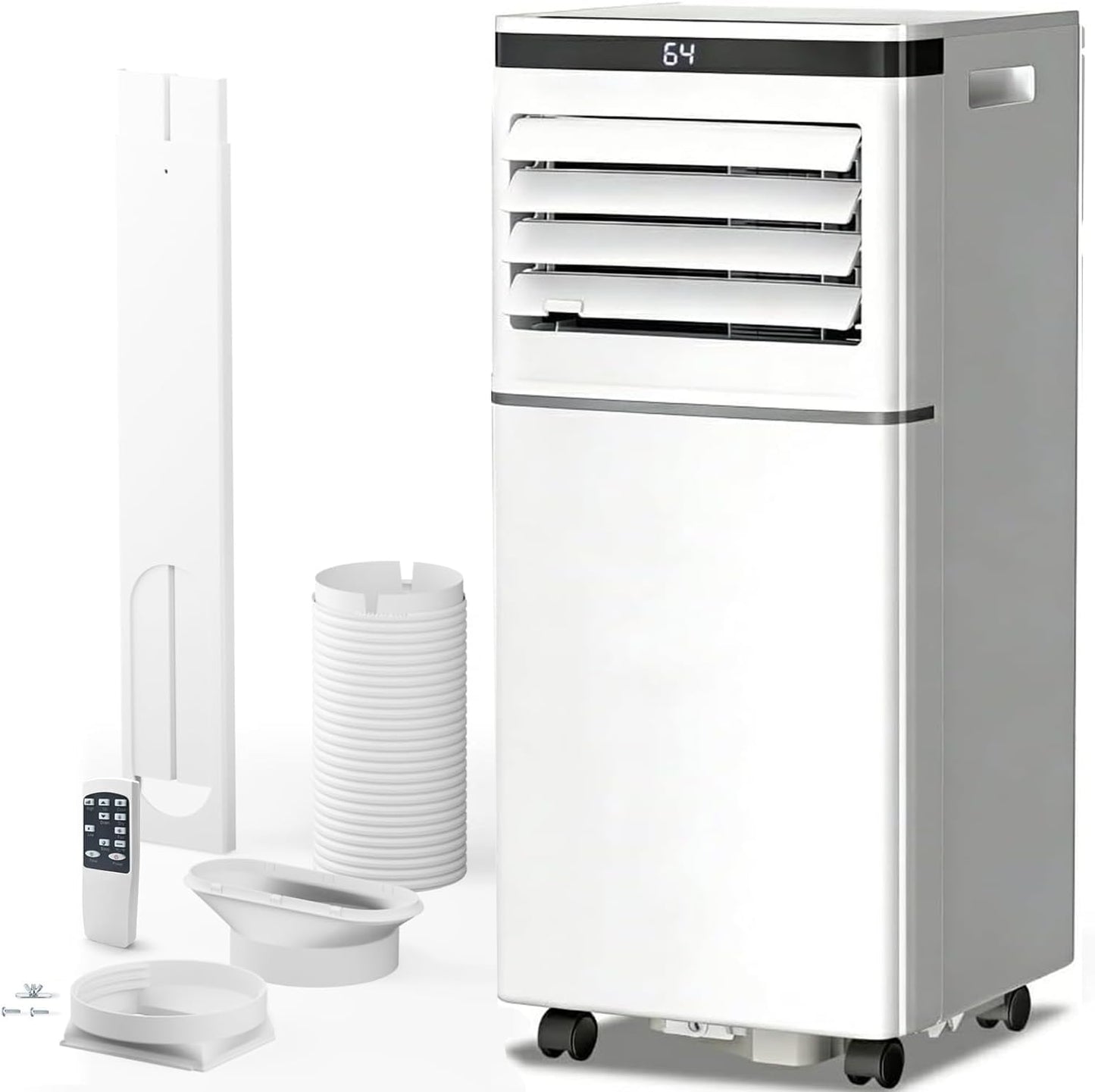 Portable Air Conditioner, 10000 BTU, Cools Up to 450 Sq Ft, Remote Control, 2 Fan Speeds, 24 Hour Timer, Quiet Operation & Fan Mode, Portable AC for Bedroom, Office, Home & Dorm