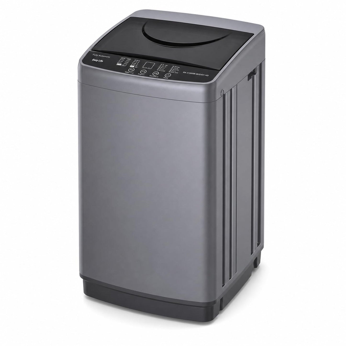 NEWBULIG 1.06 Cu.Ft. Portable Washing Machine, 7.7LBS Full-Automatic Laundry Washer with Stainless Steel Drum, 10 Wash Cycles & Auto-Balance, Compact Washer for Apartment RV Dorm Camping, Grey