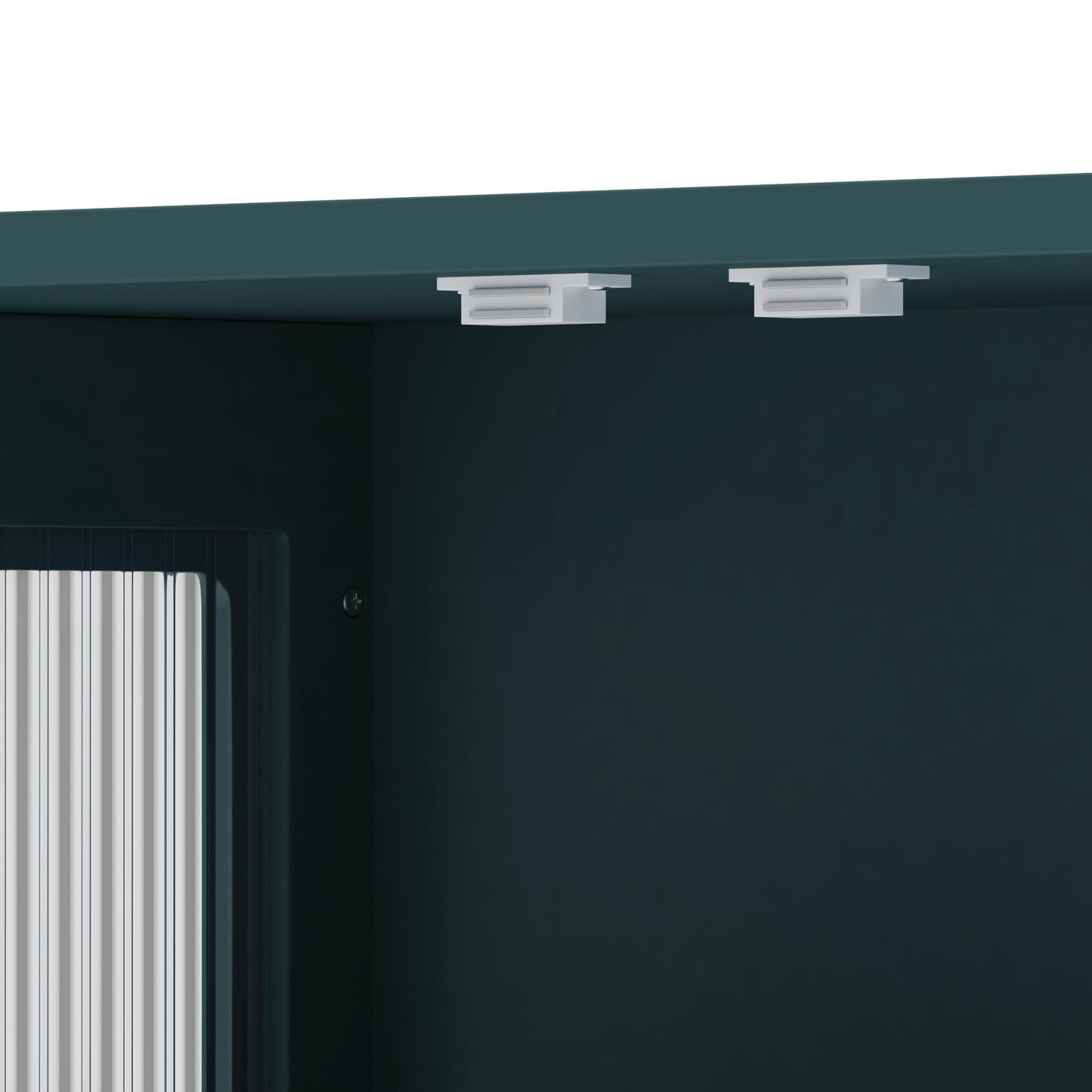 GDFStudio 34.65" Modern Wall Mounted Bathroom Cabinet with Glass Doors, Medicine Cabinet Organizer with Hidden Storage, Open Shelf & Towel Bar, Storage Cabinet for Bathroom Living Room, Dark Green