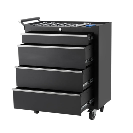ActiveTrail 4-Drawer Rolling Tool Chest Cabinet,Portable Tool Storage Cart with Smooth Wheels,Lockable Toolbox Organizer with Drawer Liners,Heavy-Duty Steel Tool Cabinet for Garage and Workshop Use