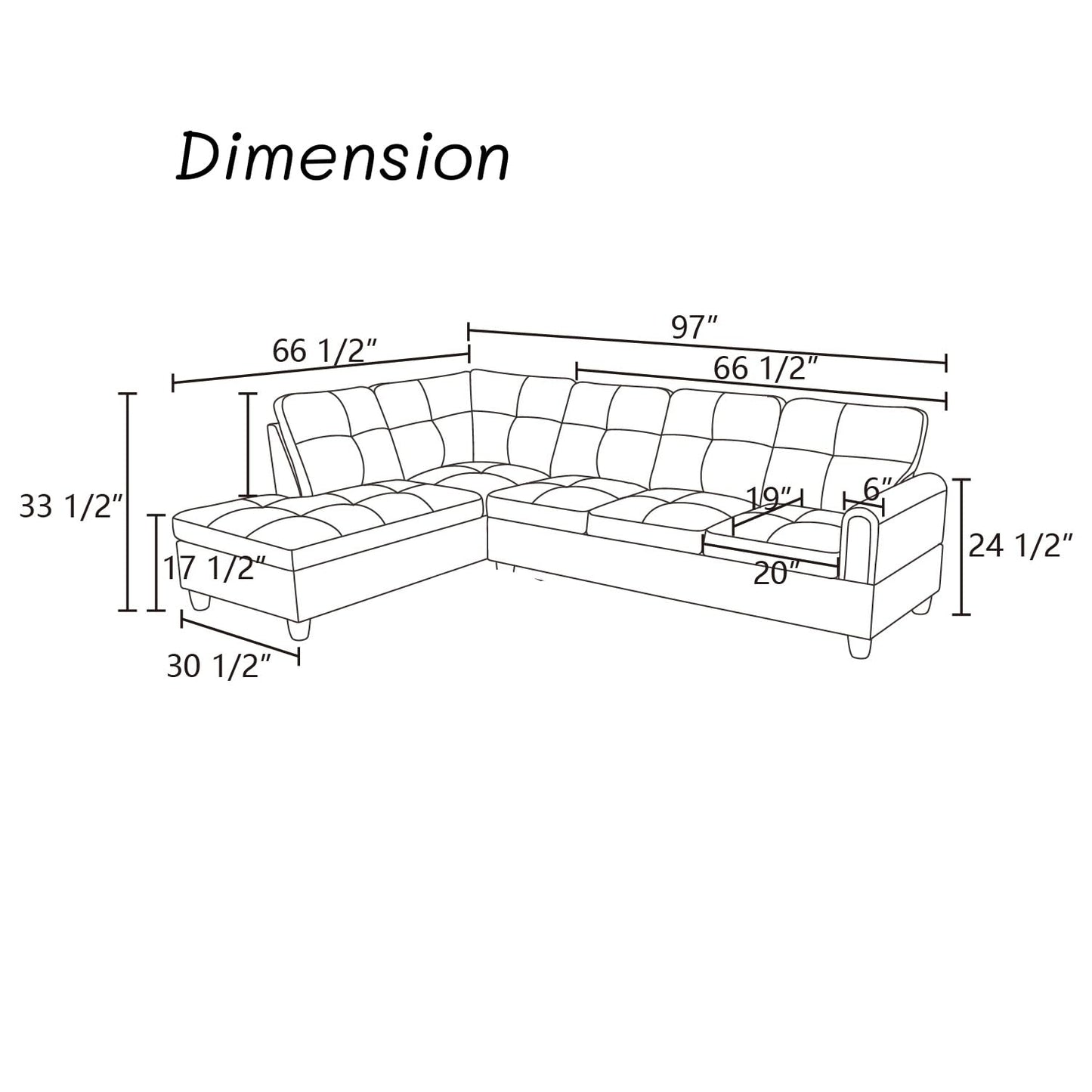 Trygoal Modern L-Shaped Sectional Sofa with Chaise Lounge, 4-Seater Flannel Couch with High-Density Foam Cushions, for Living Room, Apartment, Studio, Easy Assembly, Chocolate