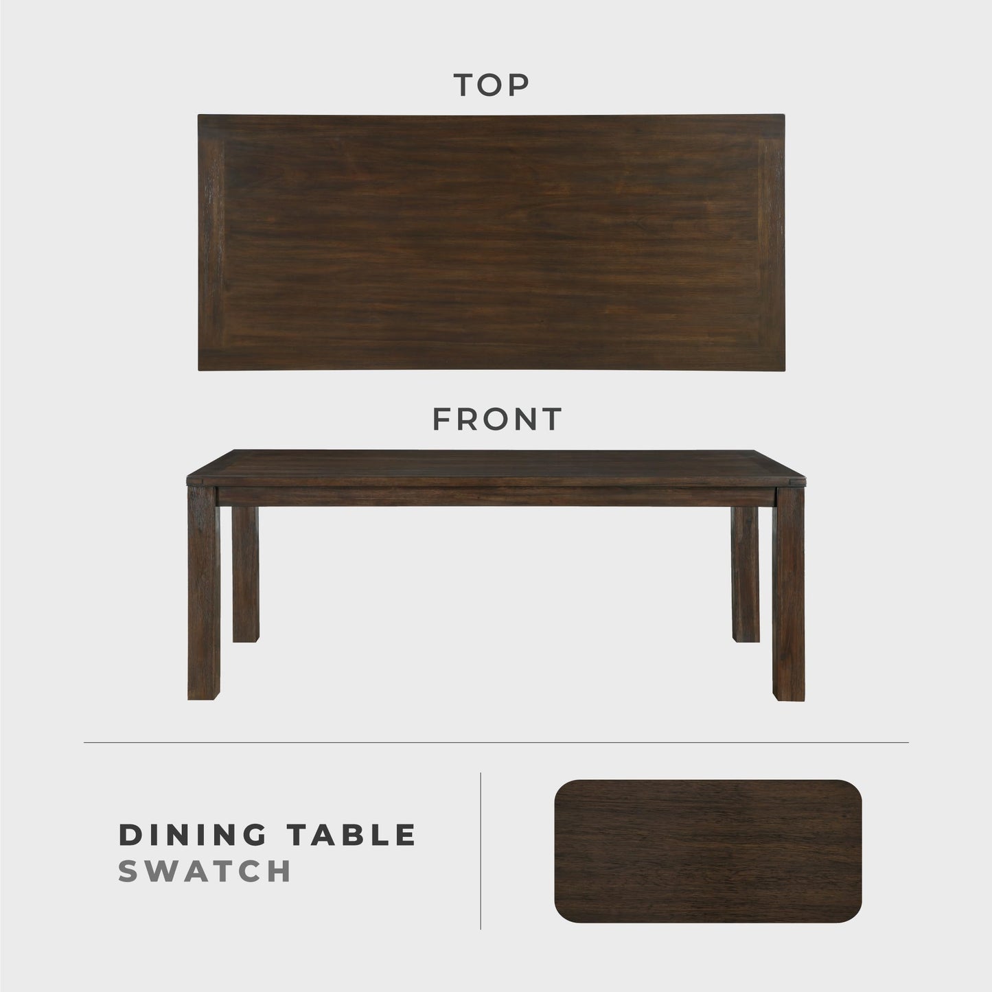 Lexicon 79" Dining Table for 8, Modern Rectangular Dining Room Table, Solid Acacia Wood Dining Table, Modern Wood Table with Solid Wood Leg for Kitchen/Dining/Living Room, Easy Assembly, Dark Brown